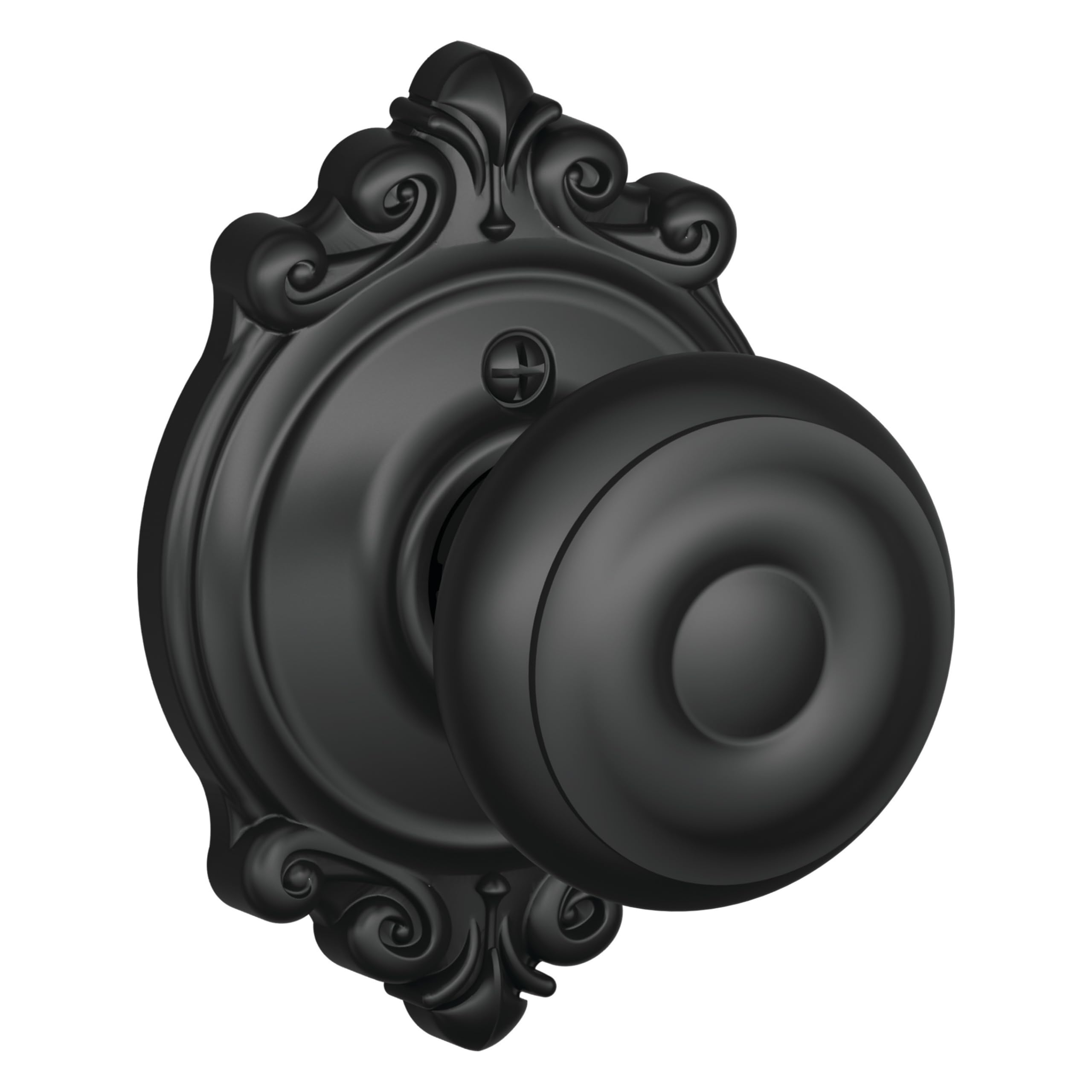 Schlage F170 GEO 622 BRK Brookshire Collection Georgian Decorative Single Trim Knob, Matte Black