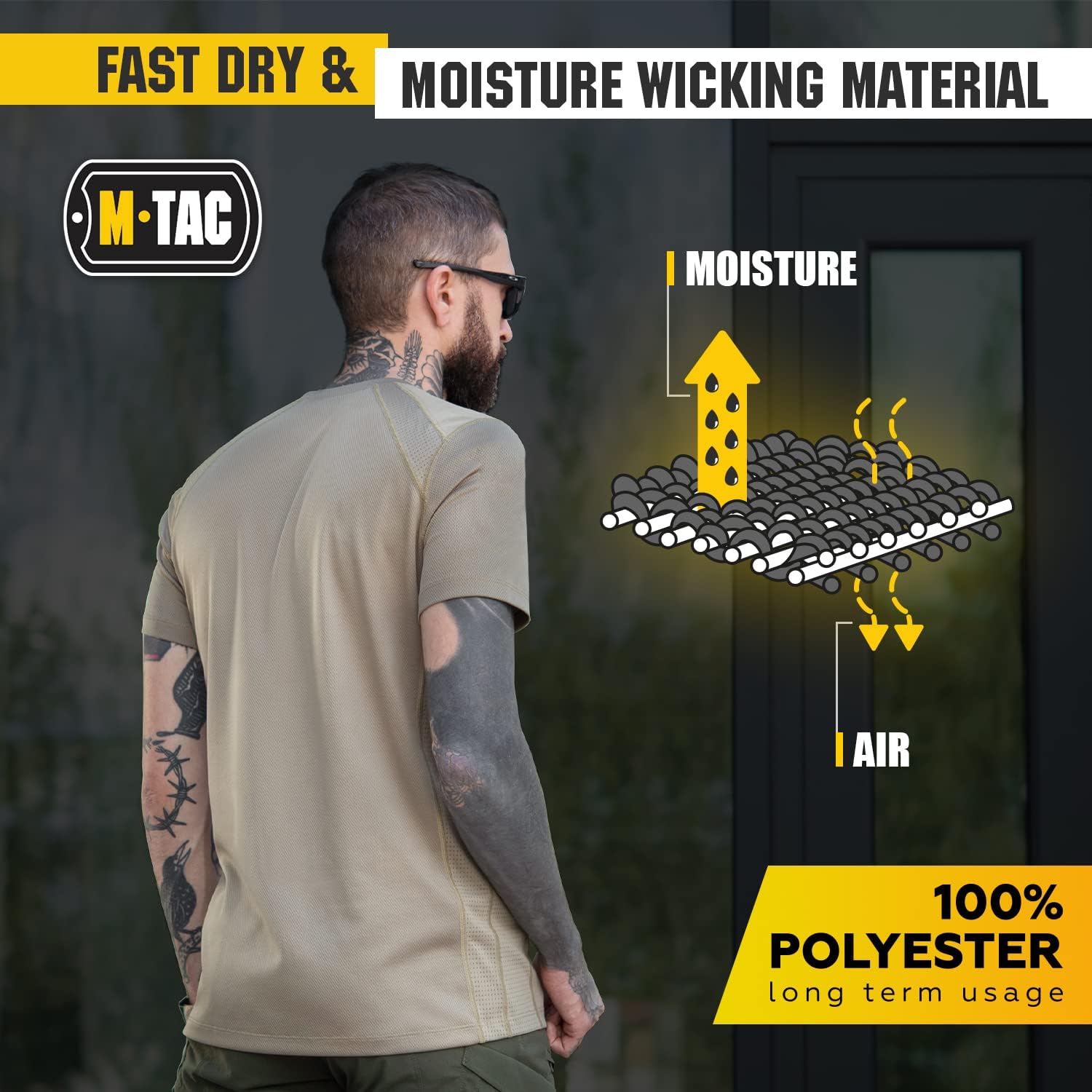 M-Tac Athletic T-Shirt Gen.2 - Breathable Polyester Military T-Shirt with Short Sleeve and Crew Neck for Men - Image 3