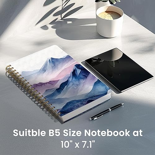 Miniatura 47 de Taja - Cuaderno de espiral forrado para trabajo, 300 páginas gruesas B5 (7.1 x 10 pulgadas), con rayas universitarias para escritura, tomar notas