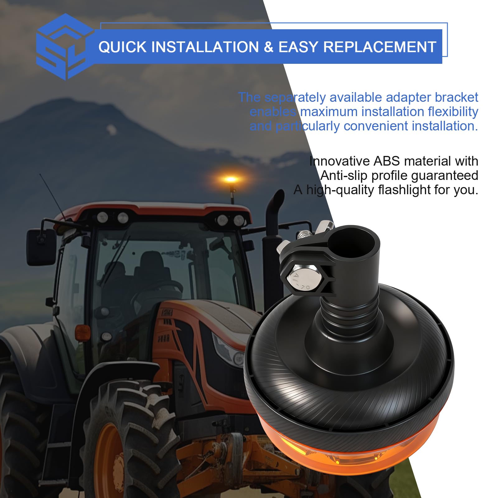 2 Fari Rotanti LED, 6 Modalità Lampeggiante e 4 Modalità Rotanti 2 Modalità Crociera, Pulsanti, 12V/24V IP67 per Auto, UTV, Trattore, Carrello da Golf