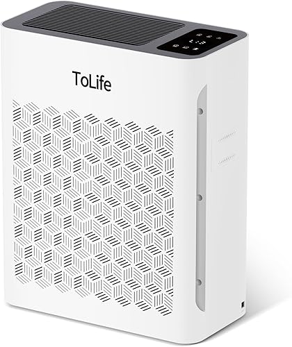 ToLife Purificadores de aire para el hogar, habitación grande de hasta 1095 pies cuadrados, con pantalla PM 2.5, sensor de calidad del aire, modo
