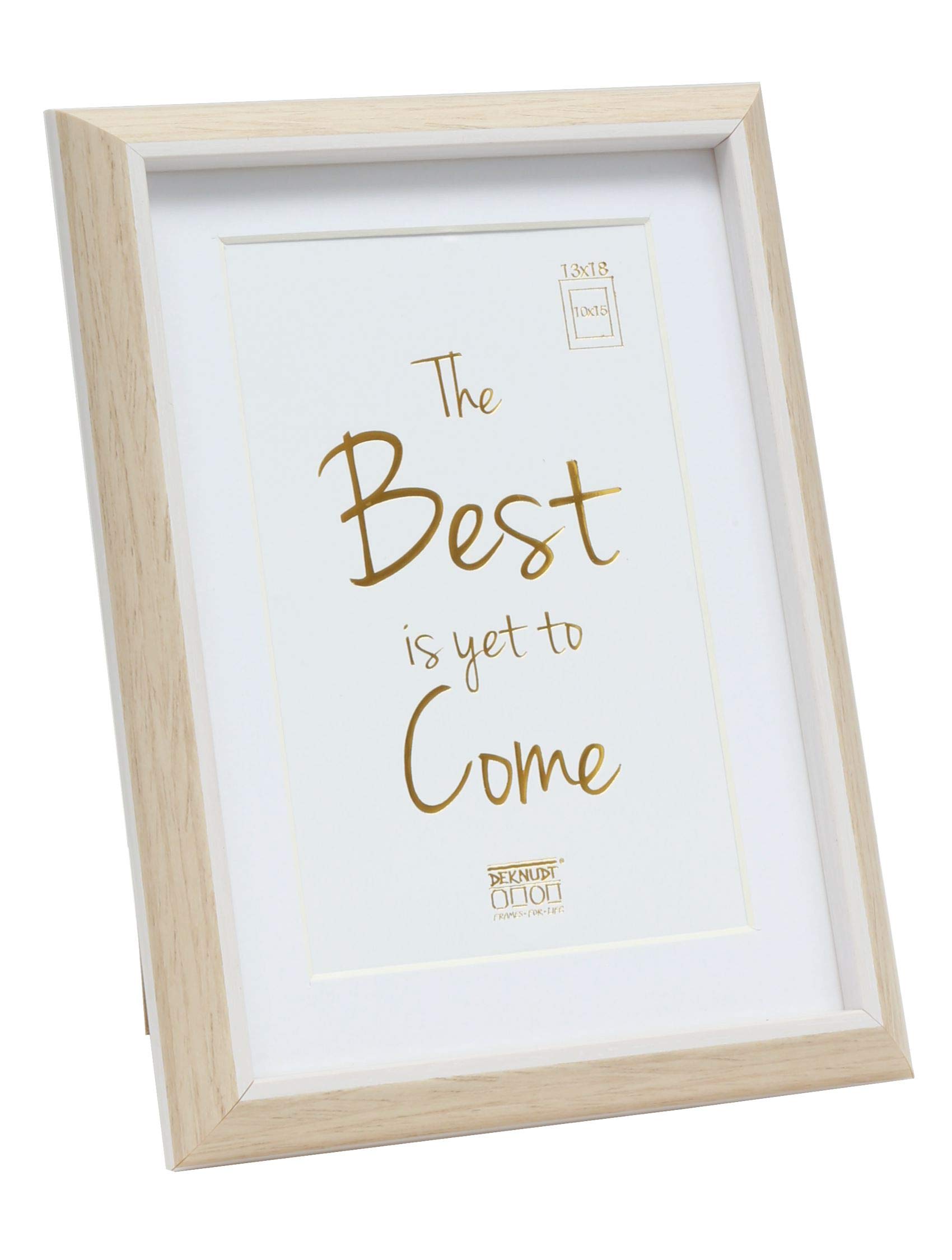 Deknudt Frames S46WG3P1_10.0x15.0 Resin Photo Frame, Natural/White, 10 x 15 cm, 7 x 10 cm