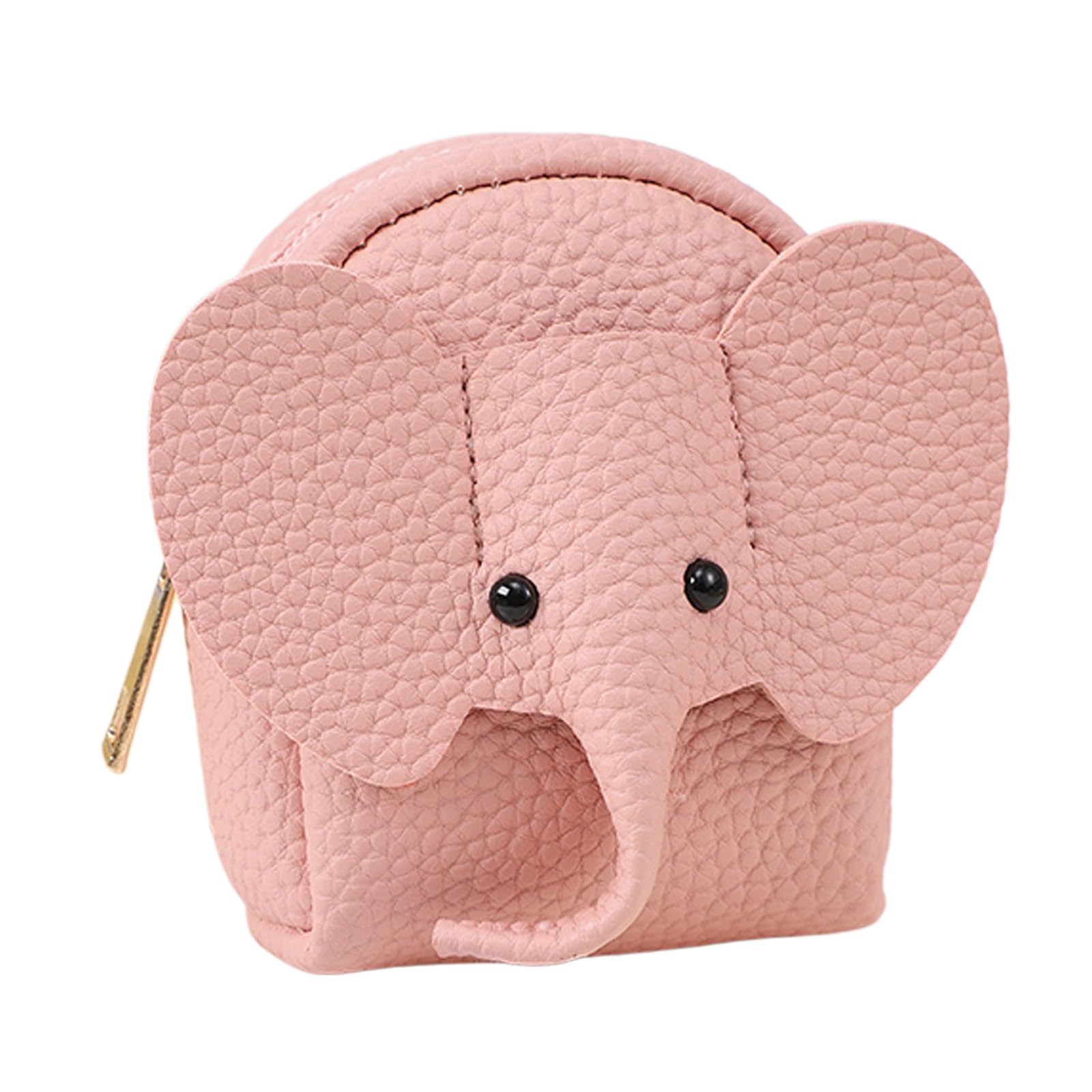 Mekalero PU Elephant Storage Bag Change Purse Miniature Zipper Wallet for Pocket Handbag School or Daily Use Pocket Pouch