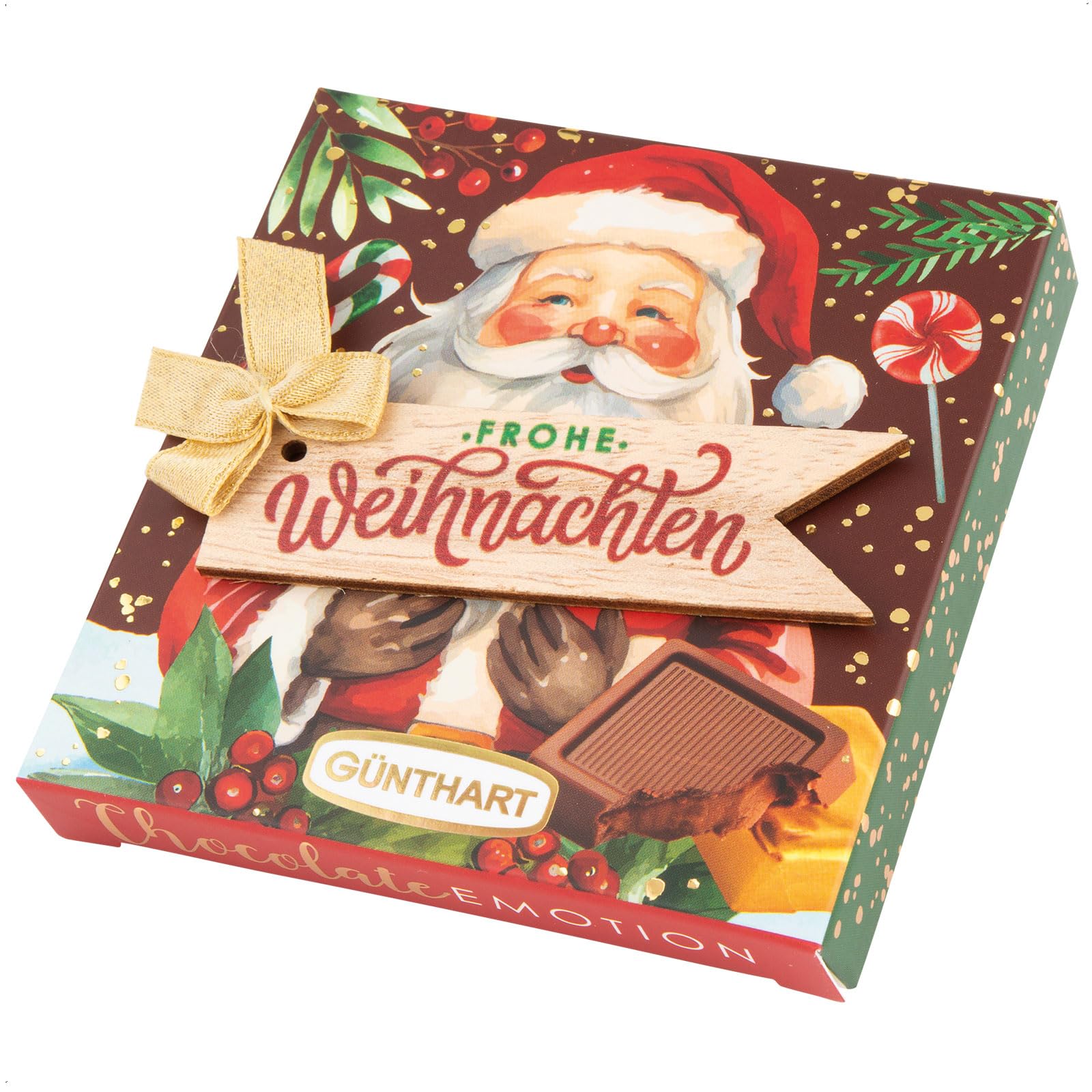 Günthart 30 Stück Pralinenpräsent mit Weihnachtsmotiven und feinen Carre-Pralinen, 1er Pack (1140 gr)
