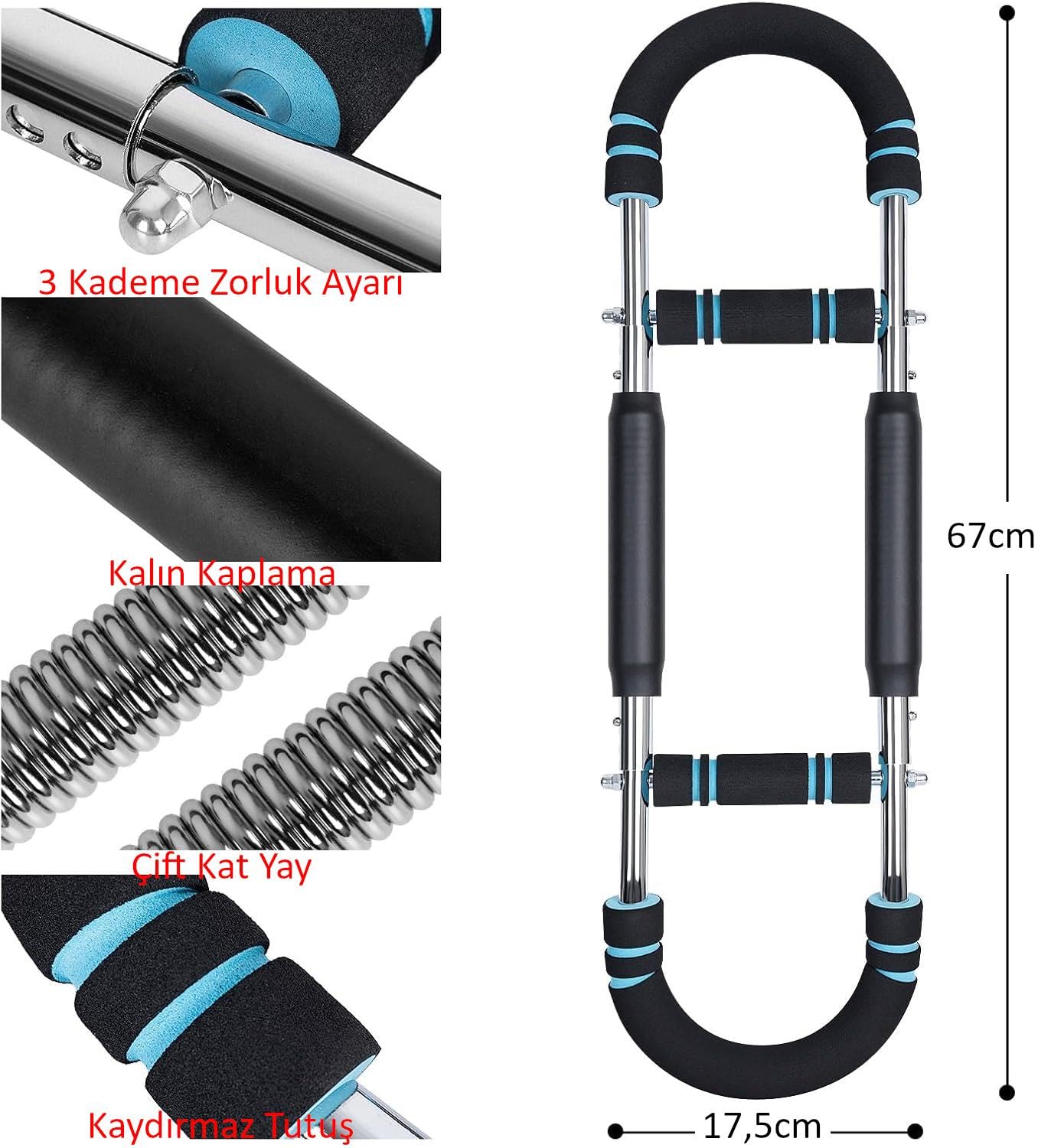 Valkyrie 3 Kademeli Ayarlanabilir Dirençli Çok Fonksiyonlu Egzersiz Aleti – Göğüs Kol Sırt Bacak Kas Biceps Triceps Geliştirici
