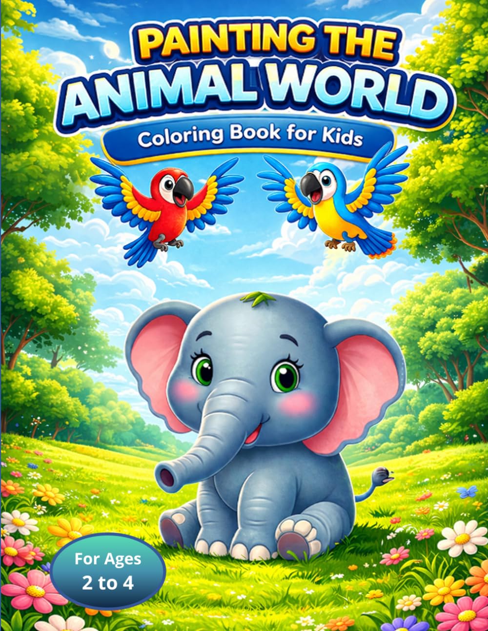 Cute Jungle Animals Coloring Book for Toddlers Ages 2–4: Fun and Simple Coloring Pages with Cute Animals for Early Learning and Creativity