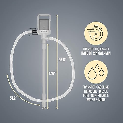 Miniatura 4 de DEWAY Bomba automática de transferencia de combustible con boquilla para un control de flujo rápido y parada 3 veces más potente alimentado por