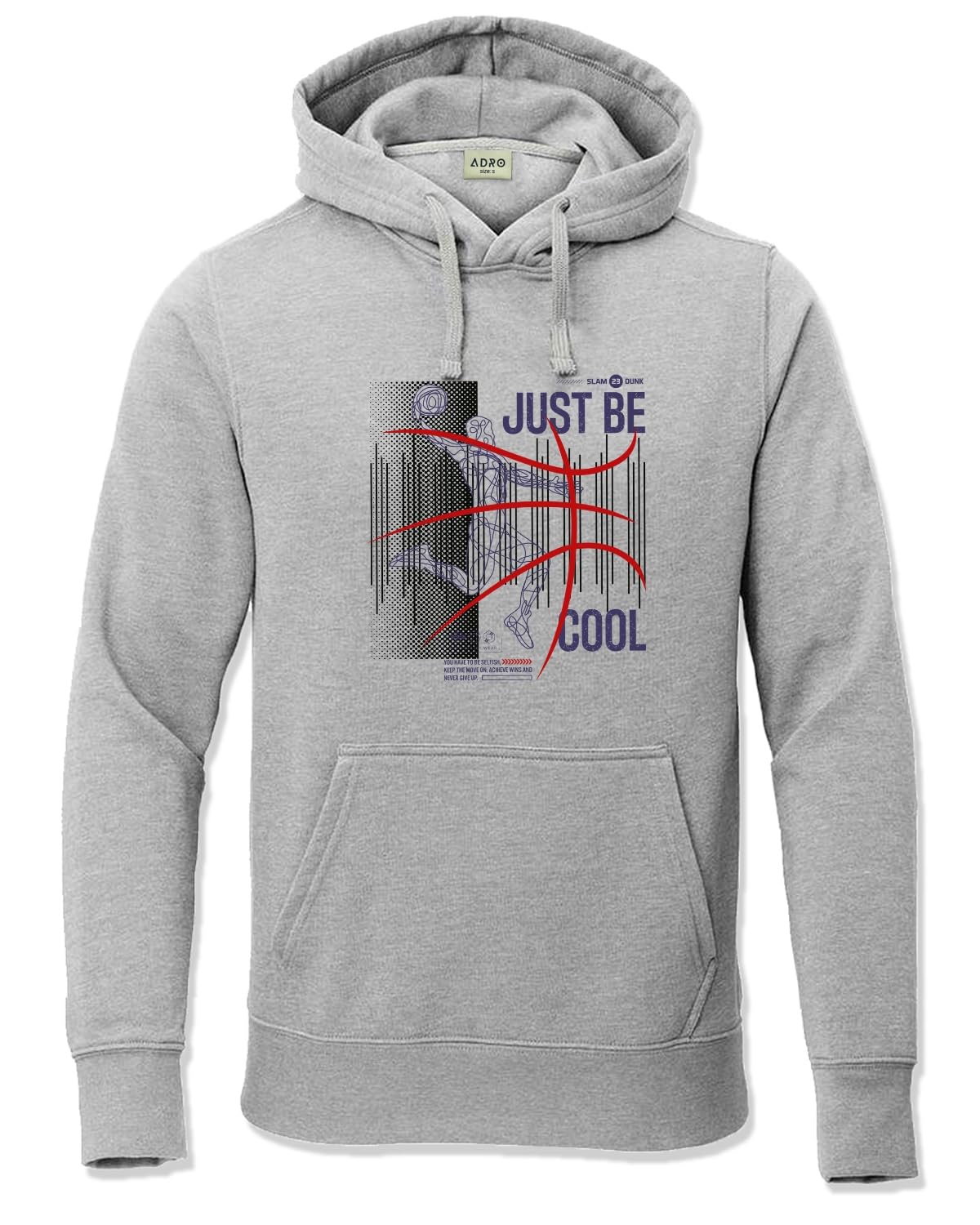 ADRO Męskie bluzy z kapturem | Męska bluza z kapturem z nadrukiem | Bawełniana bluza z kapturem | Bluzy męskie | Bluza z kapturem