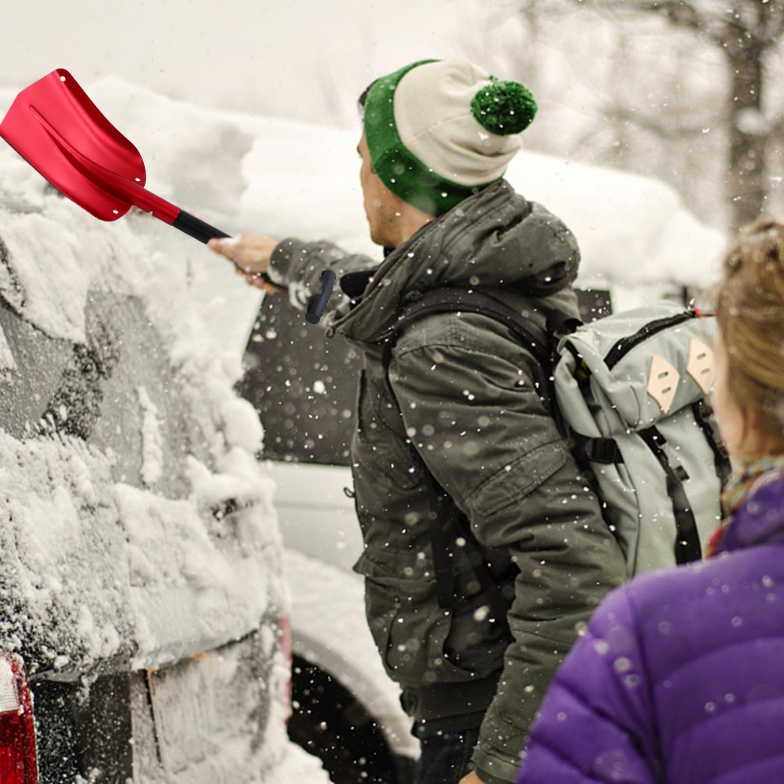 YARNOW Pala De Nieve Telescópica para Vehículos Quitanieves Multiusos De Aluminio Herramienta para Limpiar Nieve y Hielo Coches Usada Invierno