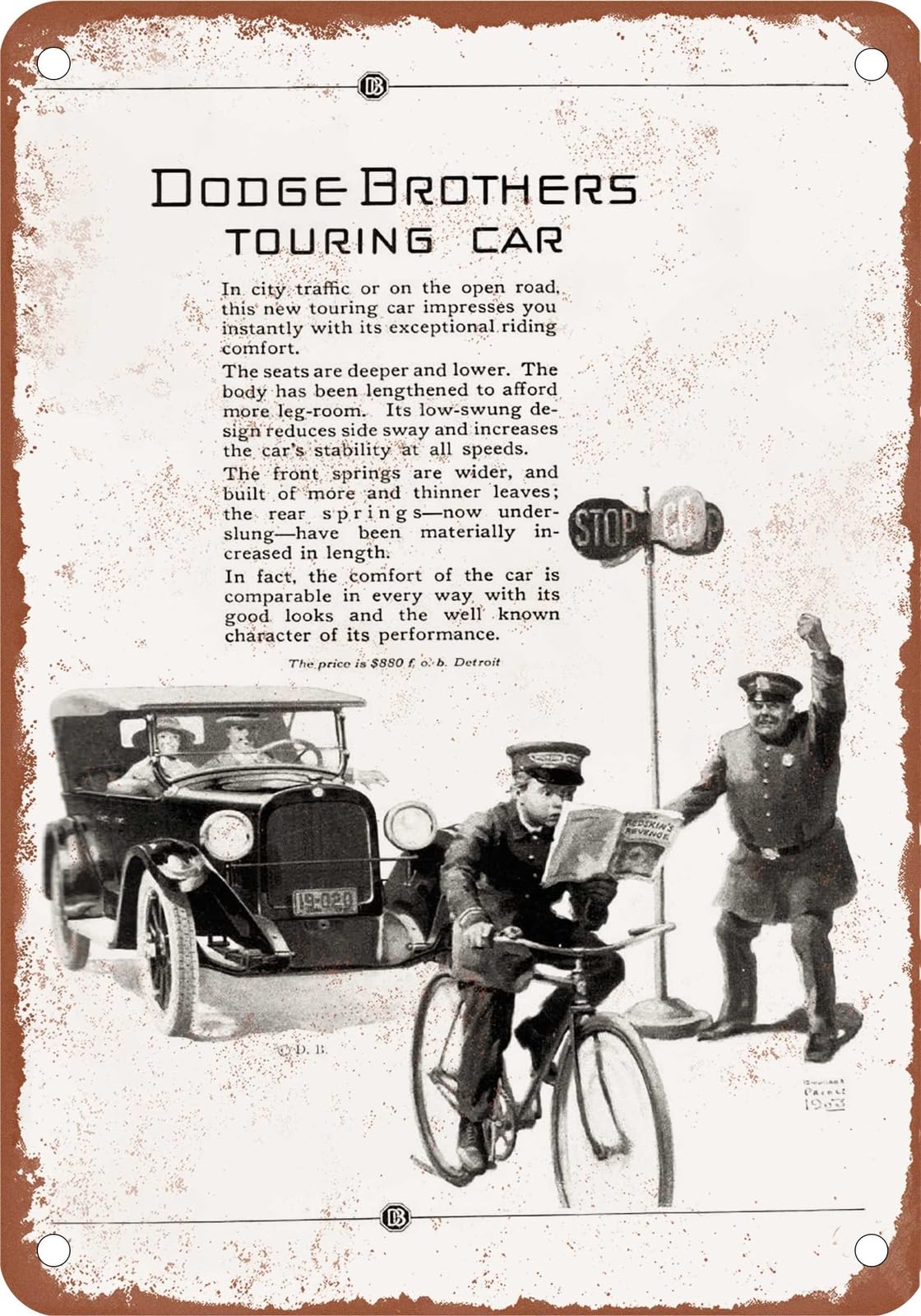 METAL SIGN - 1923 Dodge Vintage Ad 07 - Old Retro Rusty Look home decor