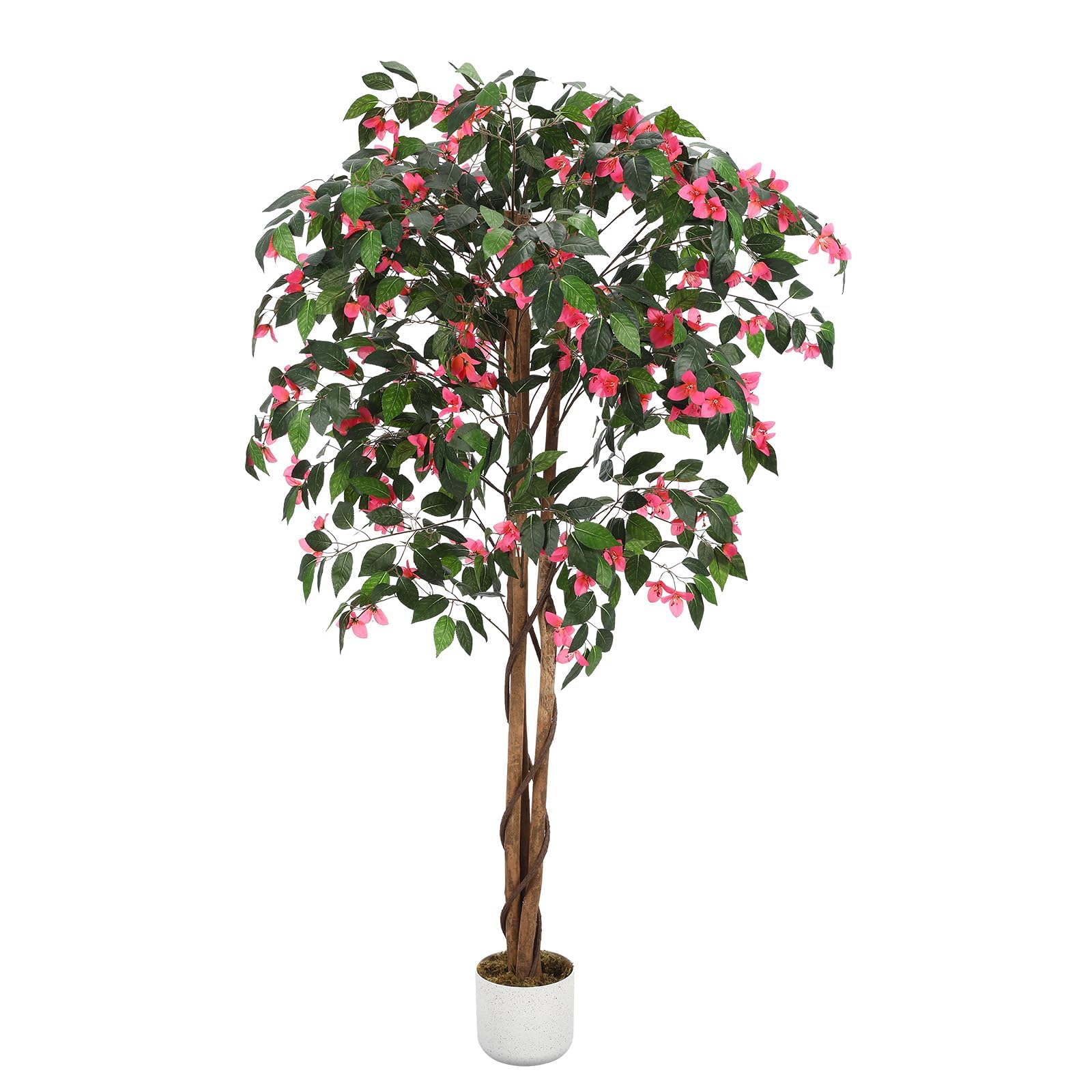 GarveeHome Albero artificiale bouganvillea, 120/160/180 cm, grande pianta artificiale in vaso con fiori, ideale per soggiorno, ingresso e ufficio, decorazione non necessita di manutenzione
