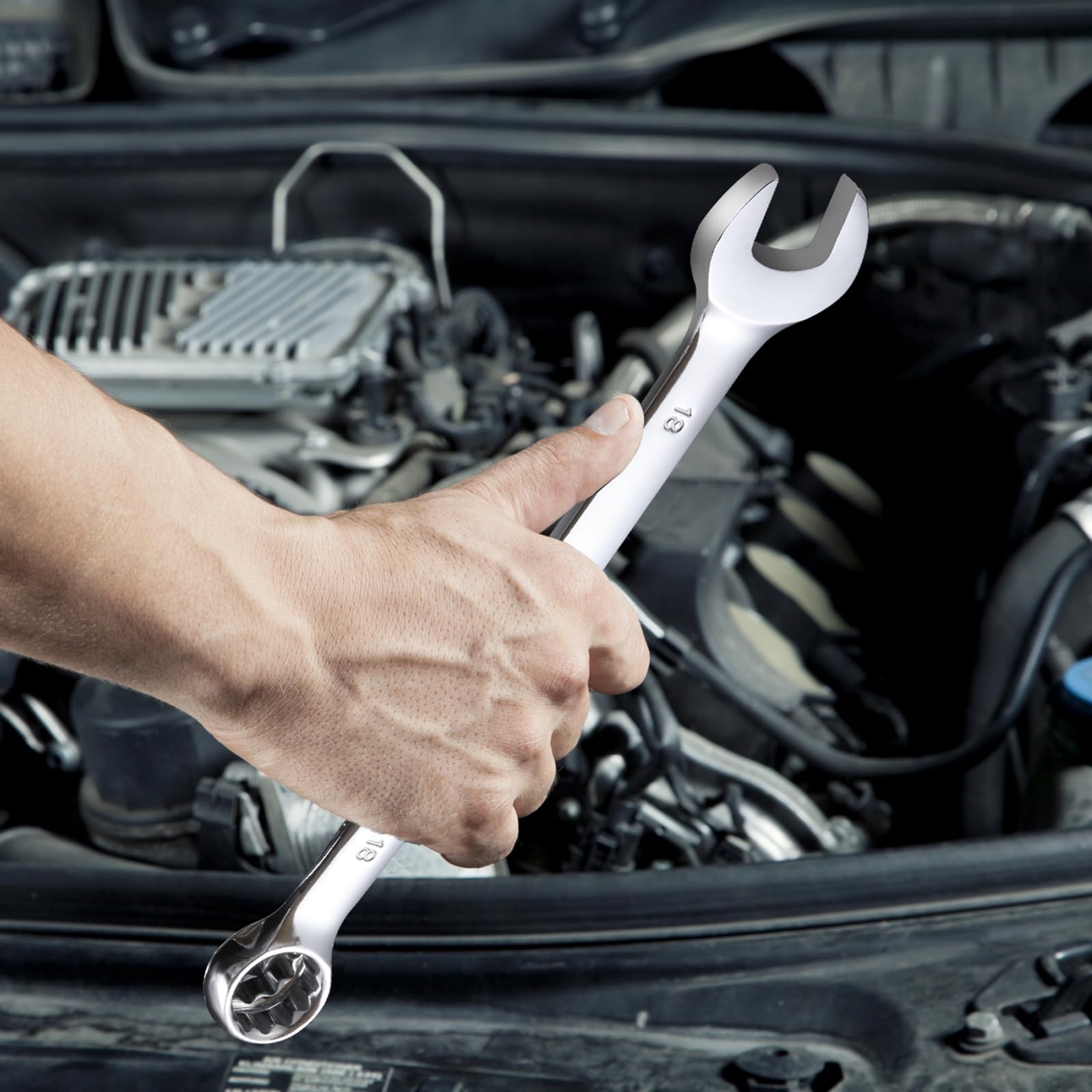 VEVOR Jeu de Clés Mixtes 25PCs, Clés à Fourche Métrique 6-32 mm, Clé Plate en Acier au Carbone, avec Pochette Enroulable, pour Travaux Ménagers Généraux, Réparations Automobiles, Garage, Atelier