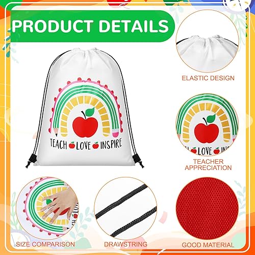 Miniatura 3 de 12 piezas de regalos de Navidad para profesores para mujeres, mochila con cordón reutilizable, bolsa de regalo de agradecimiento para profesores,