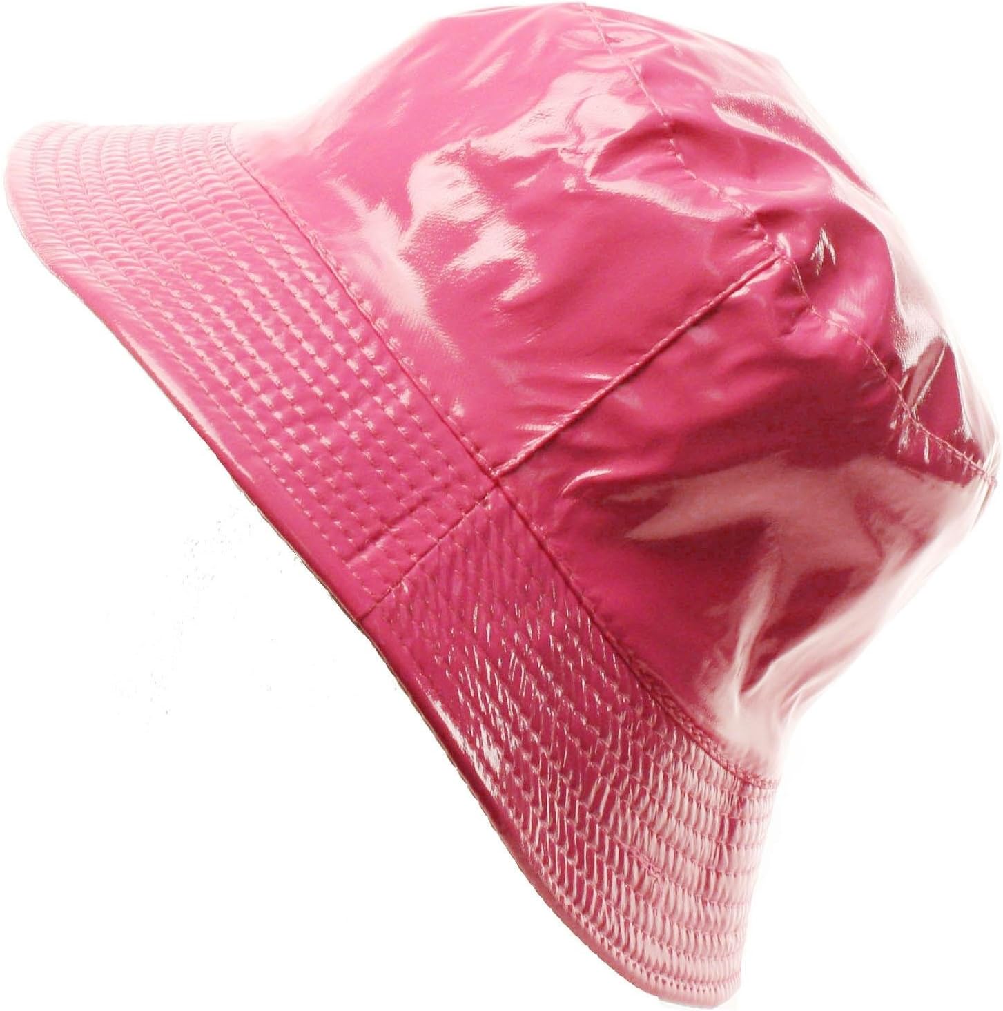 Ladies Girls Rain Resistant Bell Bucket Foldable Travel Cap Hat Cap Pink 56cm
