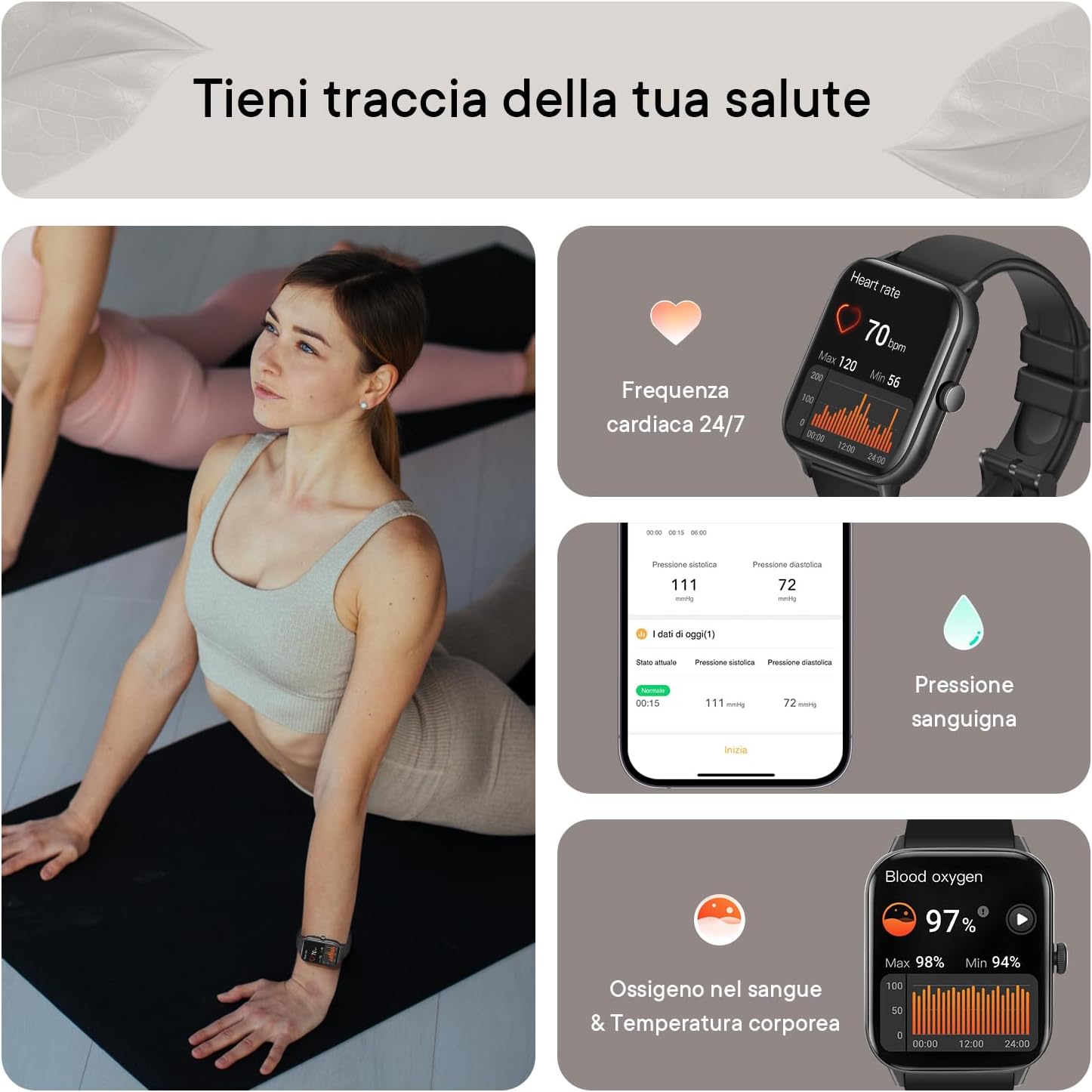 Yoetki Smartwatch, 1,91 Schermo Orologio Smartwatch Uomo Donna con Chiamata Bluetooth e Risposta Vivavoce, Smart Watch con Contapassi, Cardiofrequenzimetro da Polso, Orologio Fitness per Android iOS Yoetki Smartwatch, 1,91 Schermo Orologio Smartwatch Uomo Donna con Chiamata Bluetooth e Risposta Vivavoce, Smart Watch con Contapassi, Cardiofrequenzimetro da Polso, Orologio Fitness per Android iOS