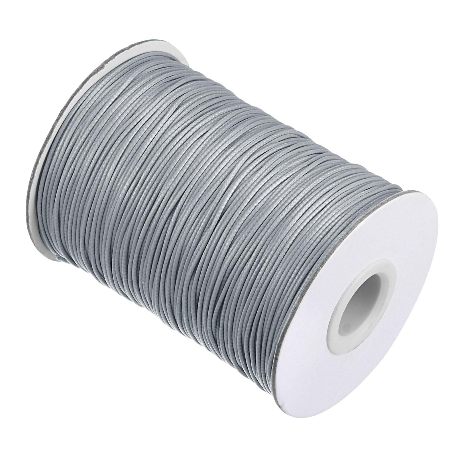 CoCud Waxed Polyester String Cord, 173 Yards 159m Length 1mm Dia, Soft Smooth Beading Thread Silver Tone