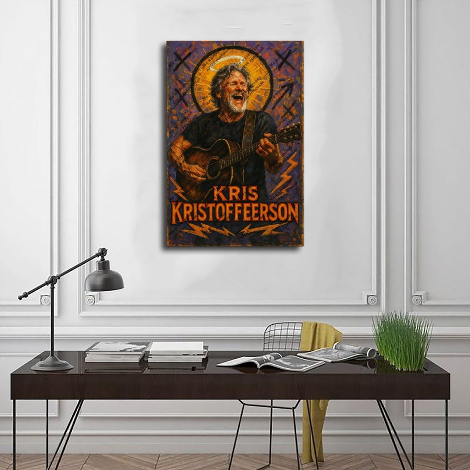 ZYGNBHL Poster della serie "Heaven Needs Country Music", cantante Kris_Kristofferson, decorazione per la casa, idea regalo, 60 x 90 cm