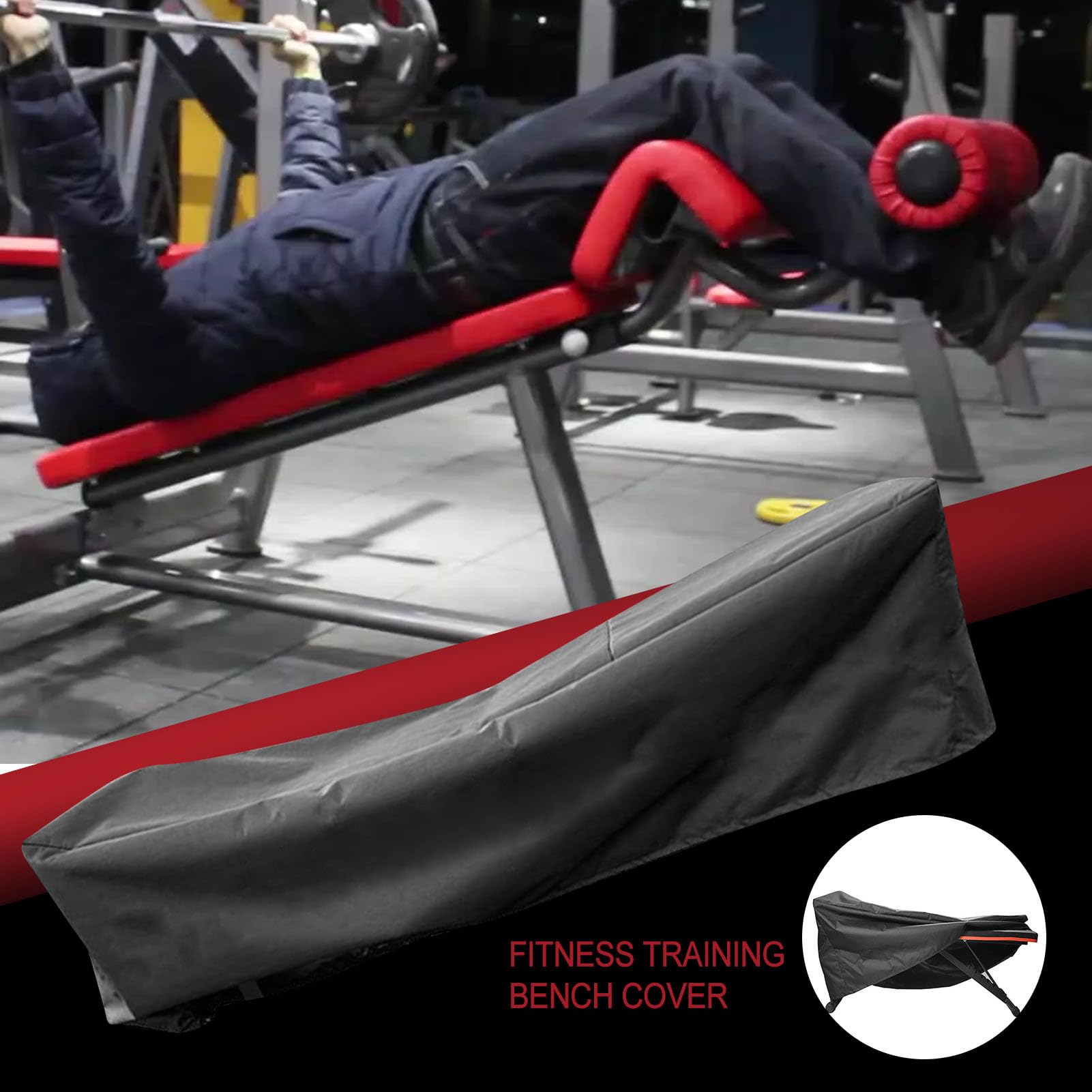 Copertura per panca da palestra – Coperture per esercizi impermeabili, robuste attrezzature per allenamento, tavola sit-up e manubrio, vestibilità universale, protezione per macchina per interni ed