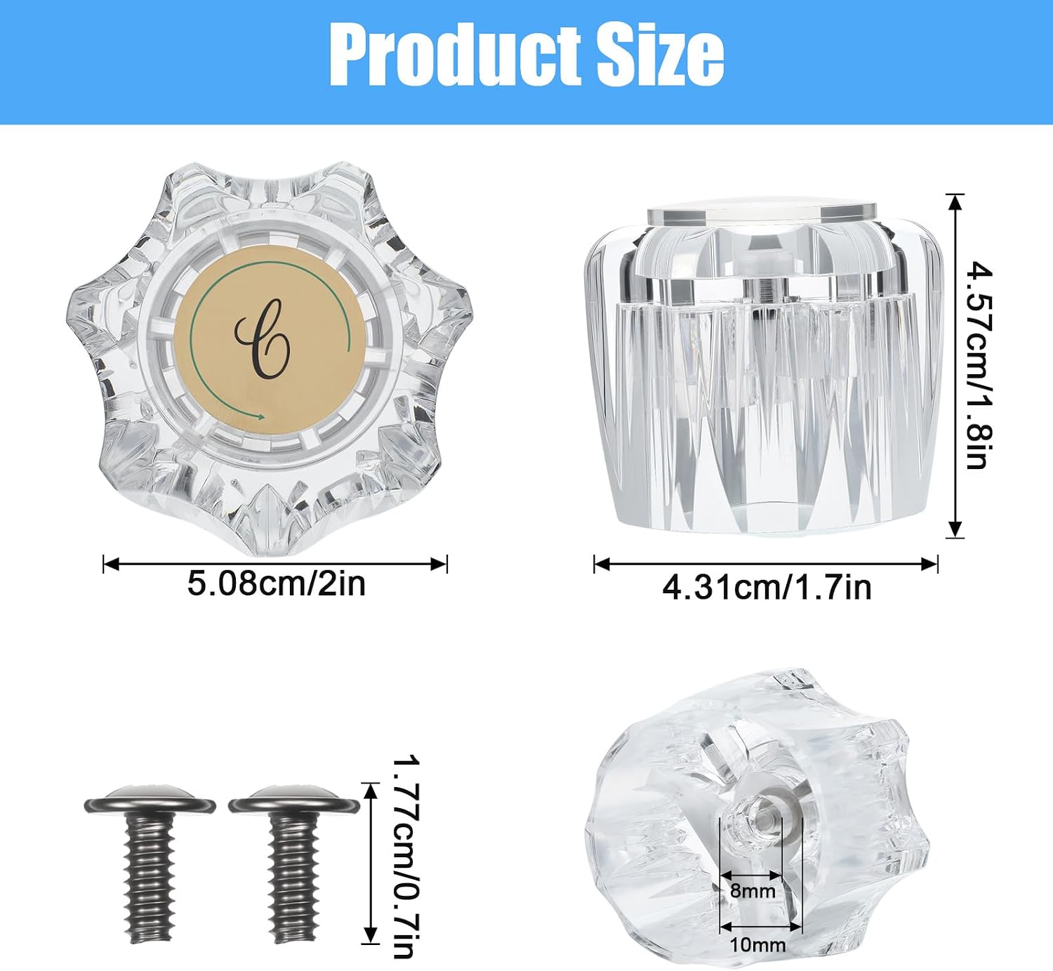 2 Pcs Faucet Handles Bathtub Faucet Knobs Tub and Shower Faucets image 2