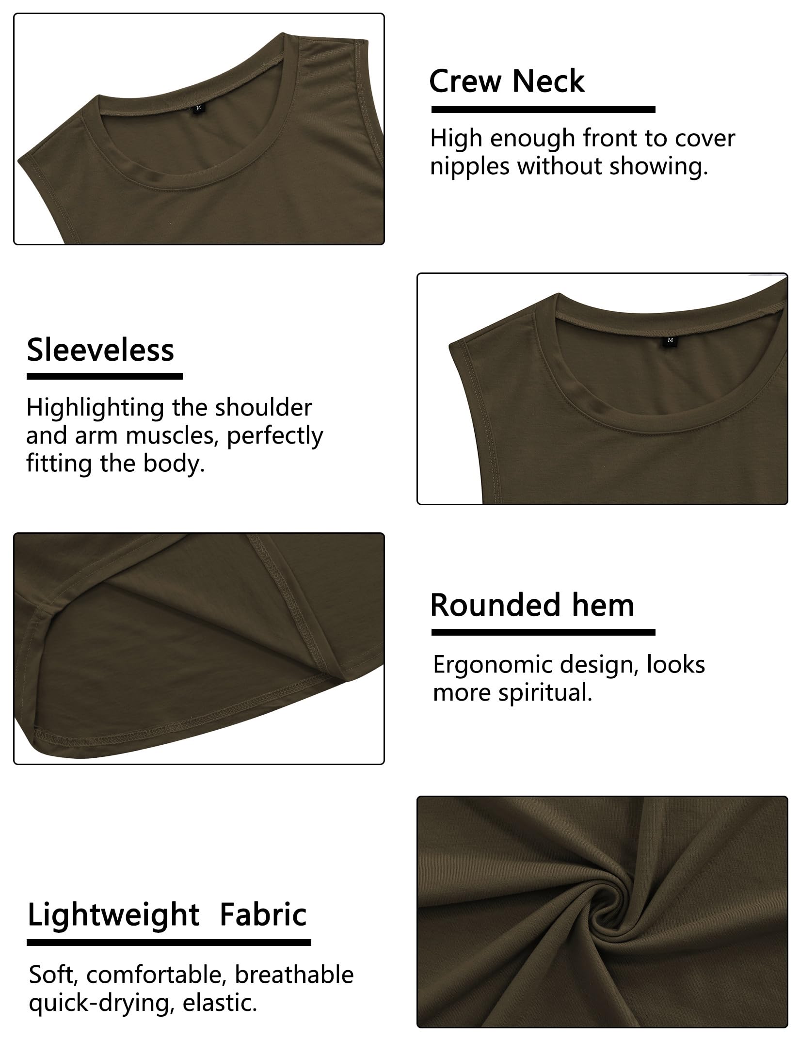 TURETRENDY Herren 3er-Pack Workout Tank Tops Dry Fit Ärmellos Gym Stringer Bodybuilding Fitness Muskel-T-Shirts