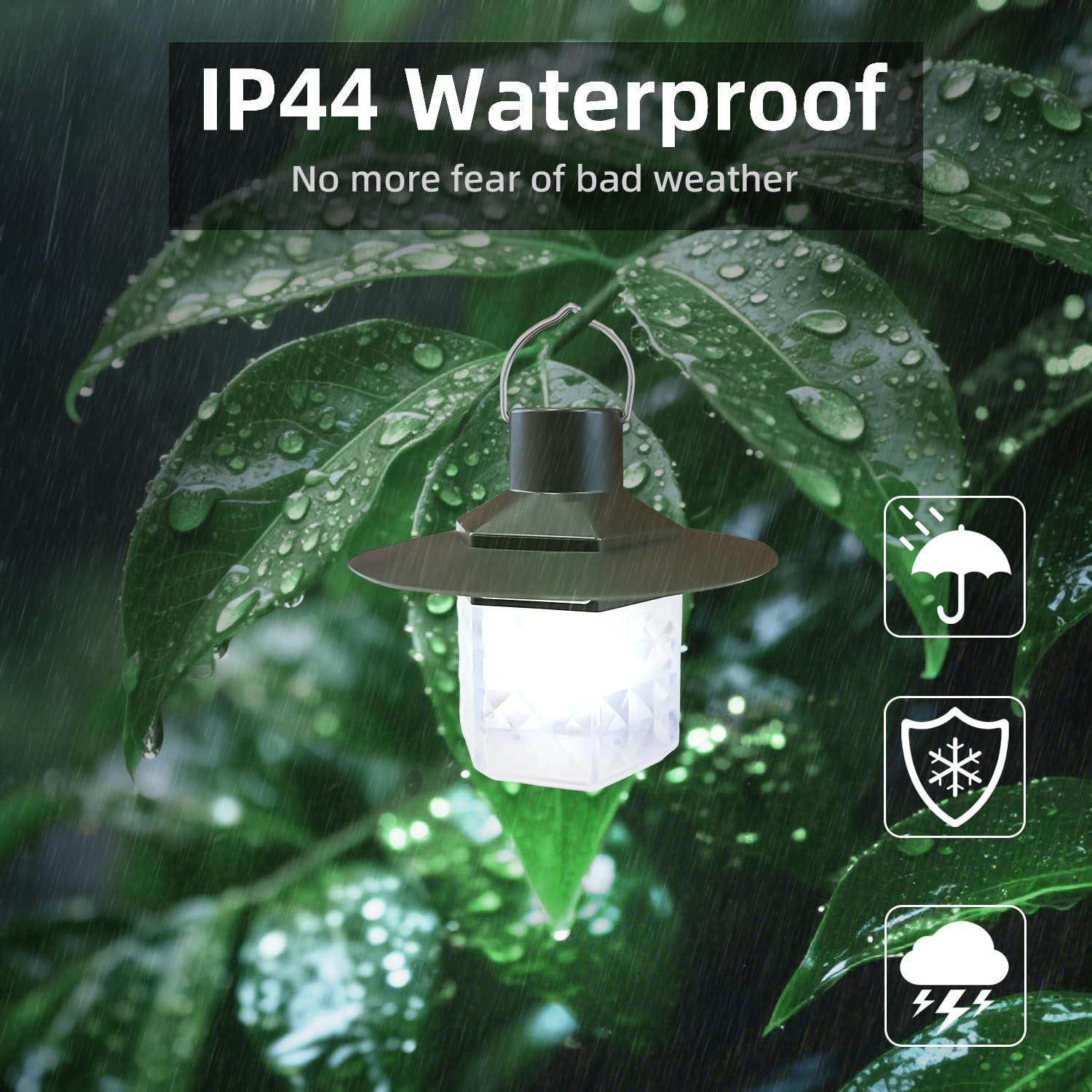Rechargeable LED Camping Lantern, Stepless Dimming Camping Lights with 1000LM, Camping Essential with 2 Light Modes, IPX4 Waterproof Tent Lights, Portable Flashlight for Power Outages, Hiking