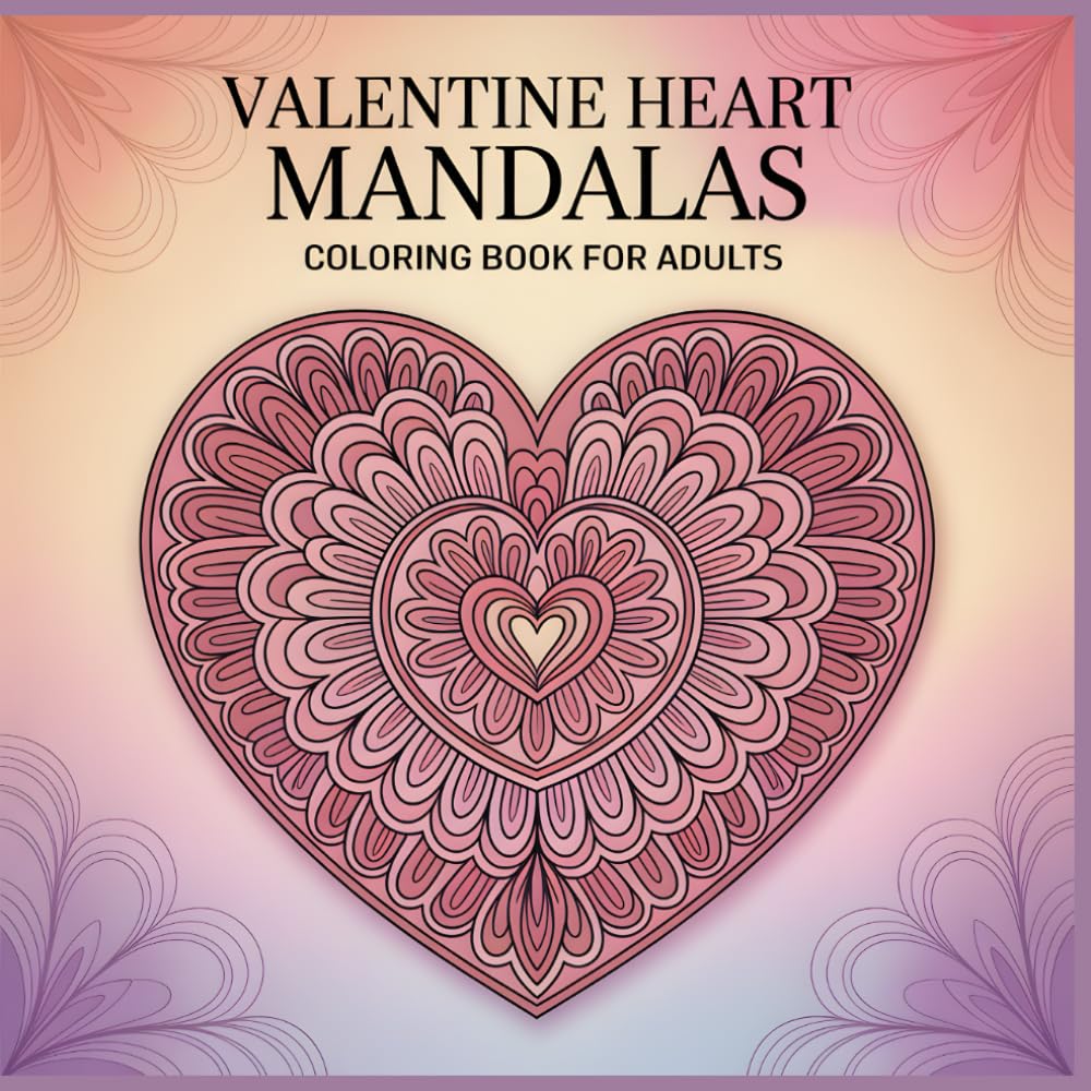 Valentine Heart Mandalas Coloring Book for Adults: Relaxing Heart Mandala Designs for Mindfulness and Stress Relief (Everyday Smiles Coloring Series)