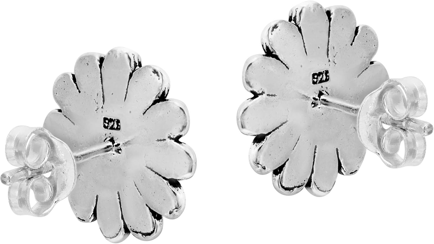 AeraVida Sweet Sunflower in Full Bloom .925 Sterling Silver Stud Earrings | Charming Silver Jewelry for Women | Sunflower Stud Earrings - Image 3