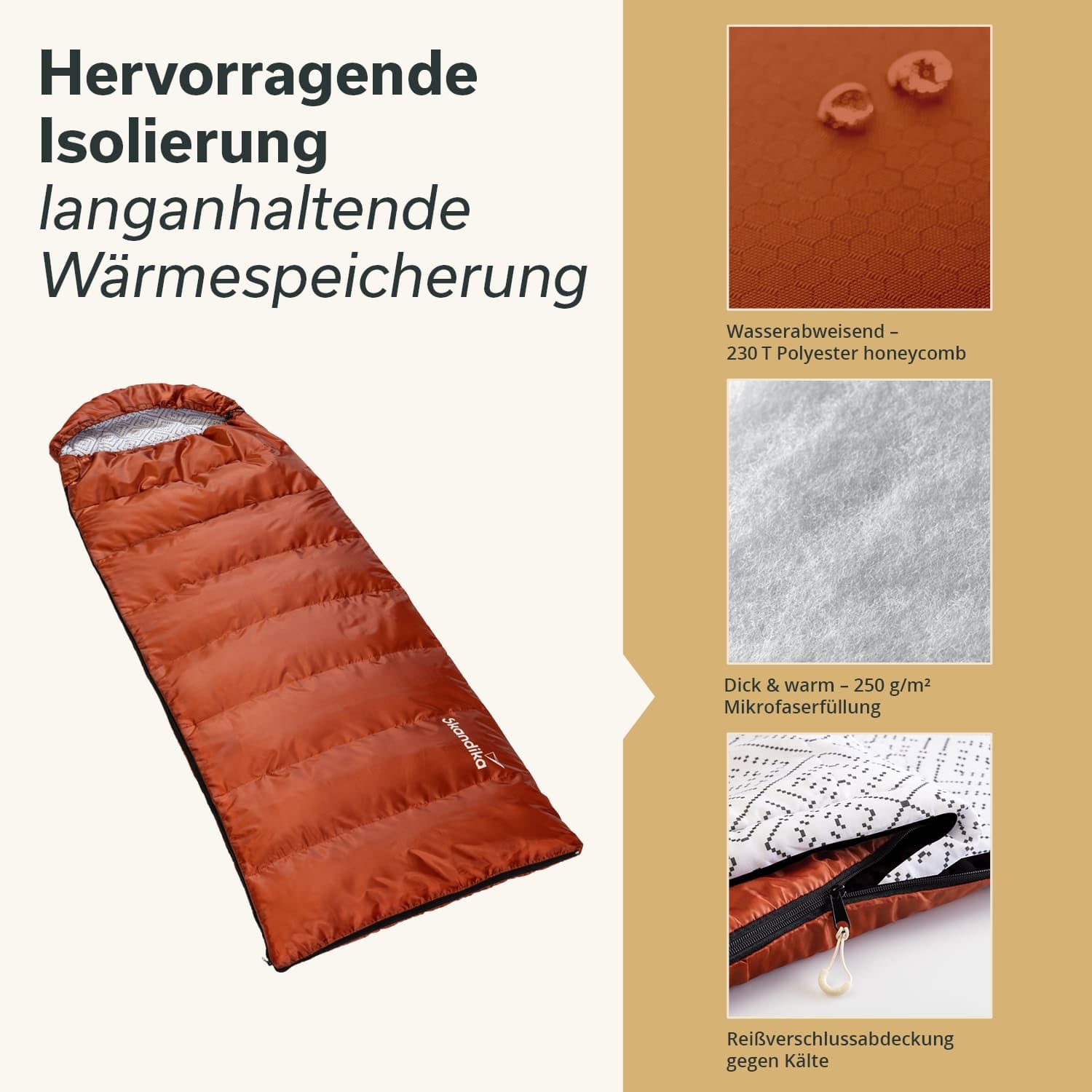 Skandika Schlafsack Iceland Single, Deckenschlafsack Outdoor für
