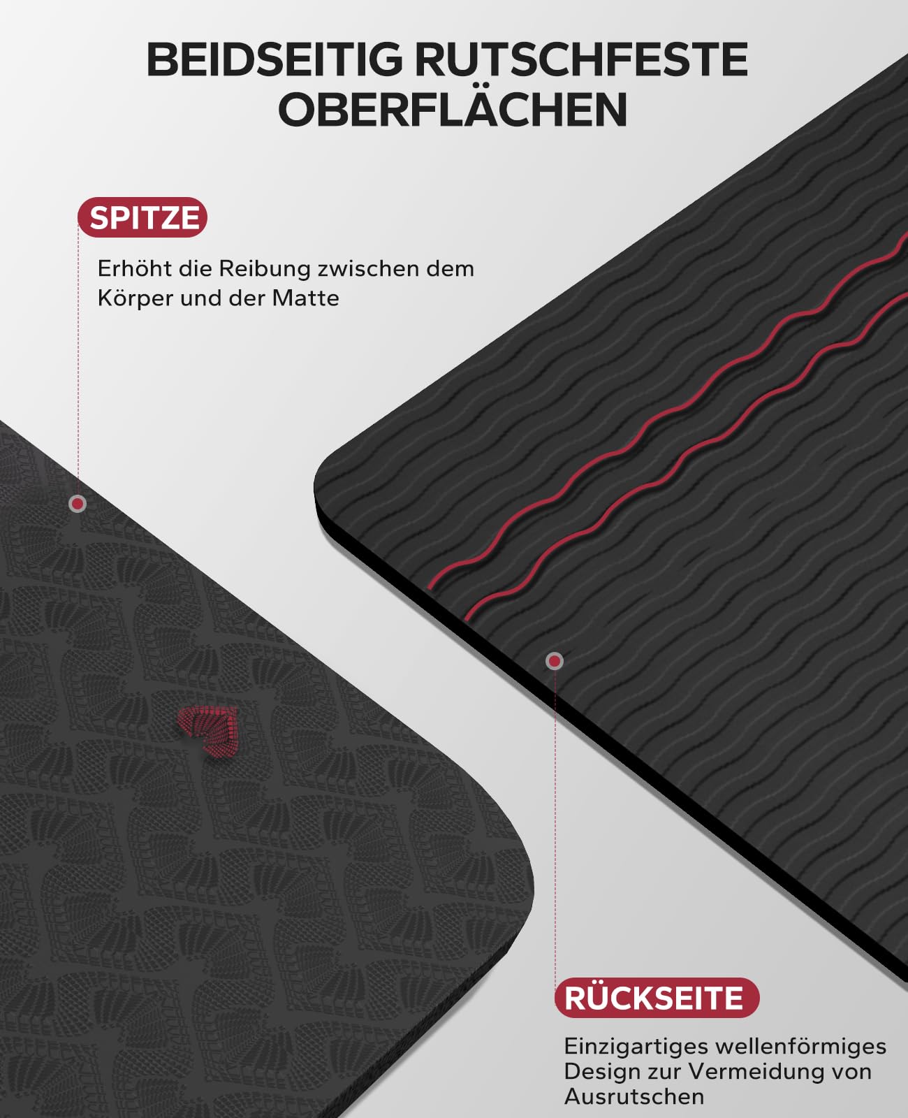 HAPBEAR Yogamatte XXL- Extra Groß Breit Yoga Matte, Sportmatte Fitnessmatte Rutschfest 198cm x137cm/183cm x122cm/183cm x116cm,Ultra Haltbar, Gymnastikmatte für Pilates, Gym, Zuhause, Workout
