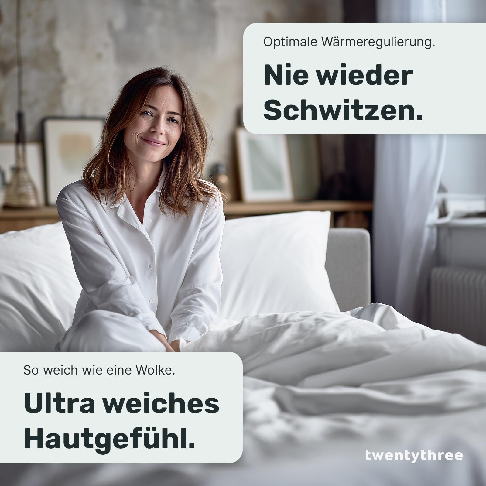 Twenty:three 100% Premium Eucalipto Set di biancheria da letto [1x] 155x220 + [1x] 80x80 cm rosa – morbidissimo e morbido – Set copripiumino con chiusura lampo e federa – Estate e inverno –