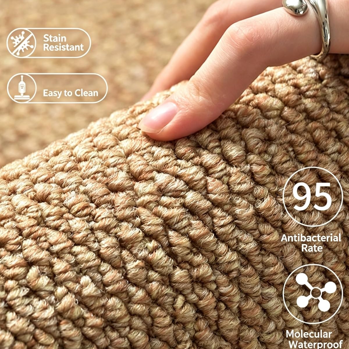 Tapis en Imitation Sisal, Tapis de Sol, Grand Tapi pour Le Salon
