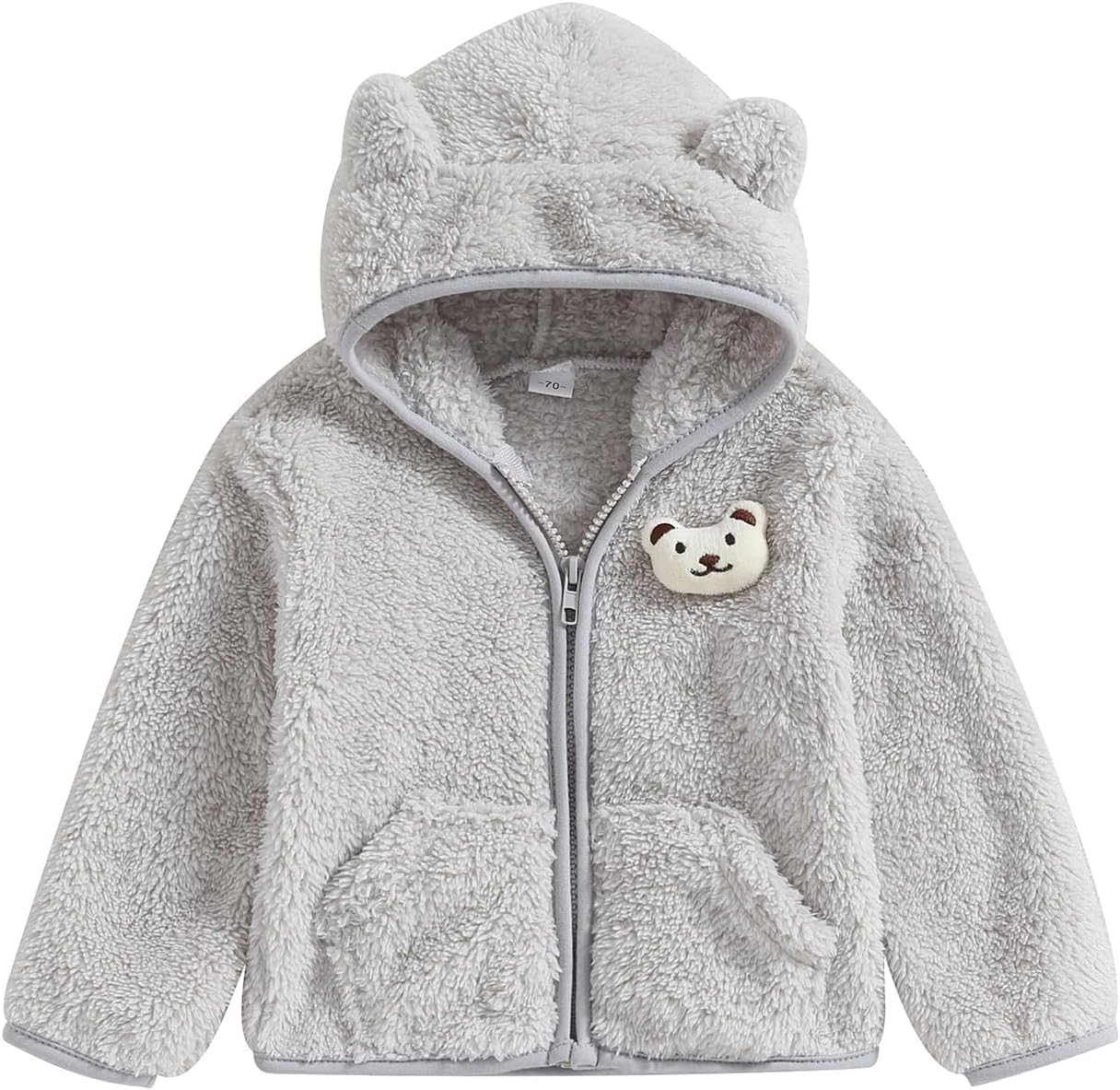 Hooded Teddy Zip Coat Meiweileya Baby Girl Boy Fleece Zip Up