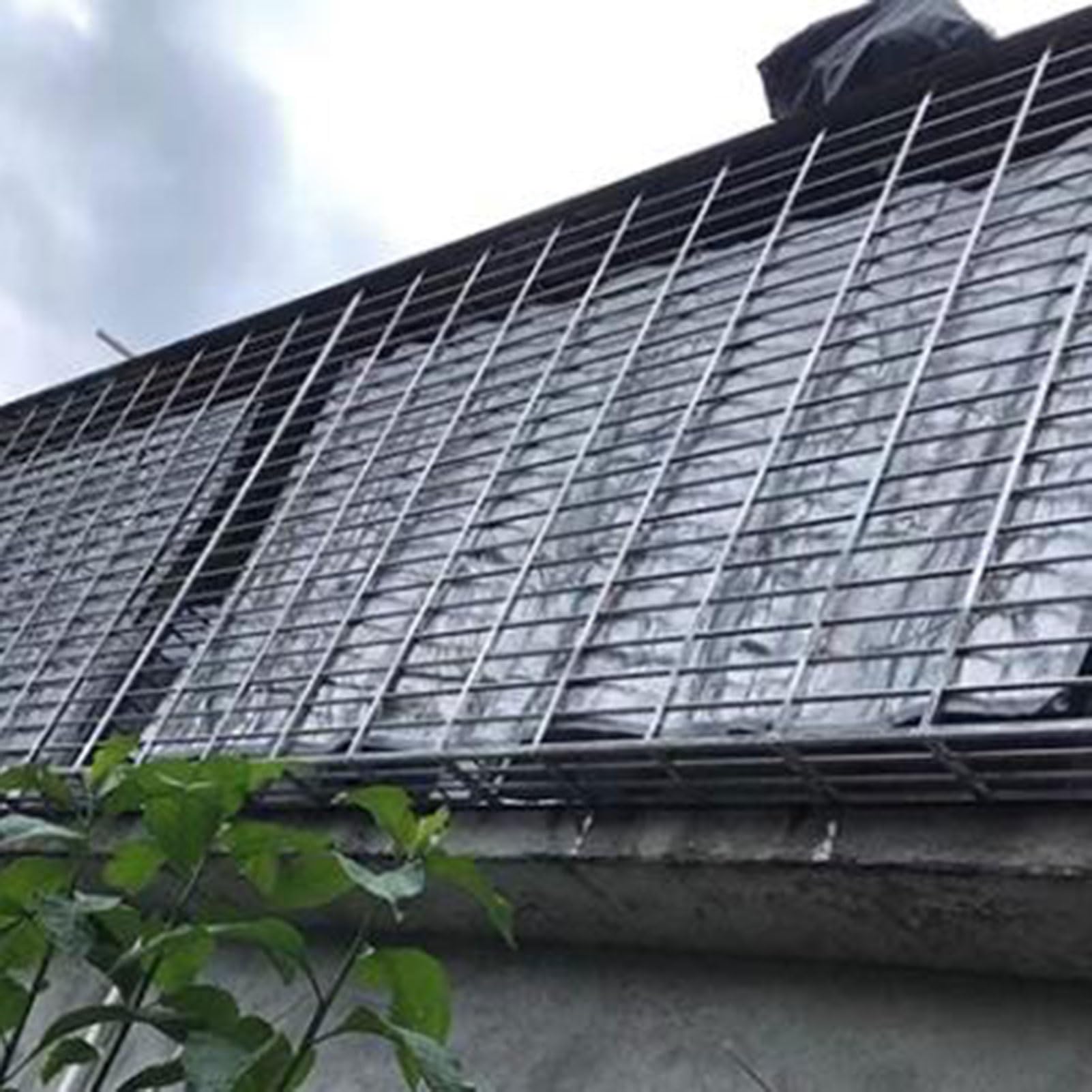 Folia aluminiowa, tkanina z przelotkami, gruba, termiczna, siatka chroniąca przed słońcem, na zewnątrz, do ogrodu, na patio, 4 x 5 m, kolor A