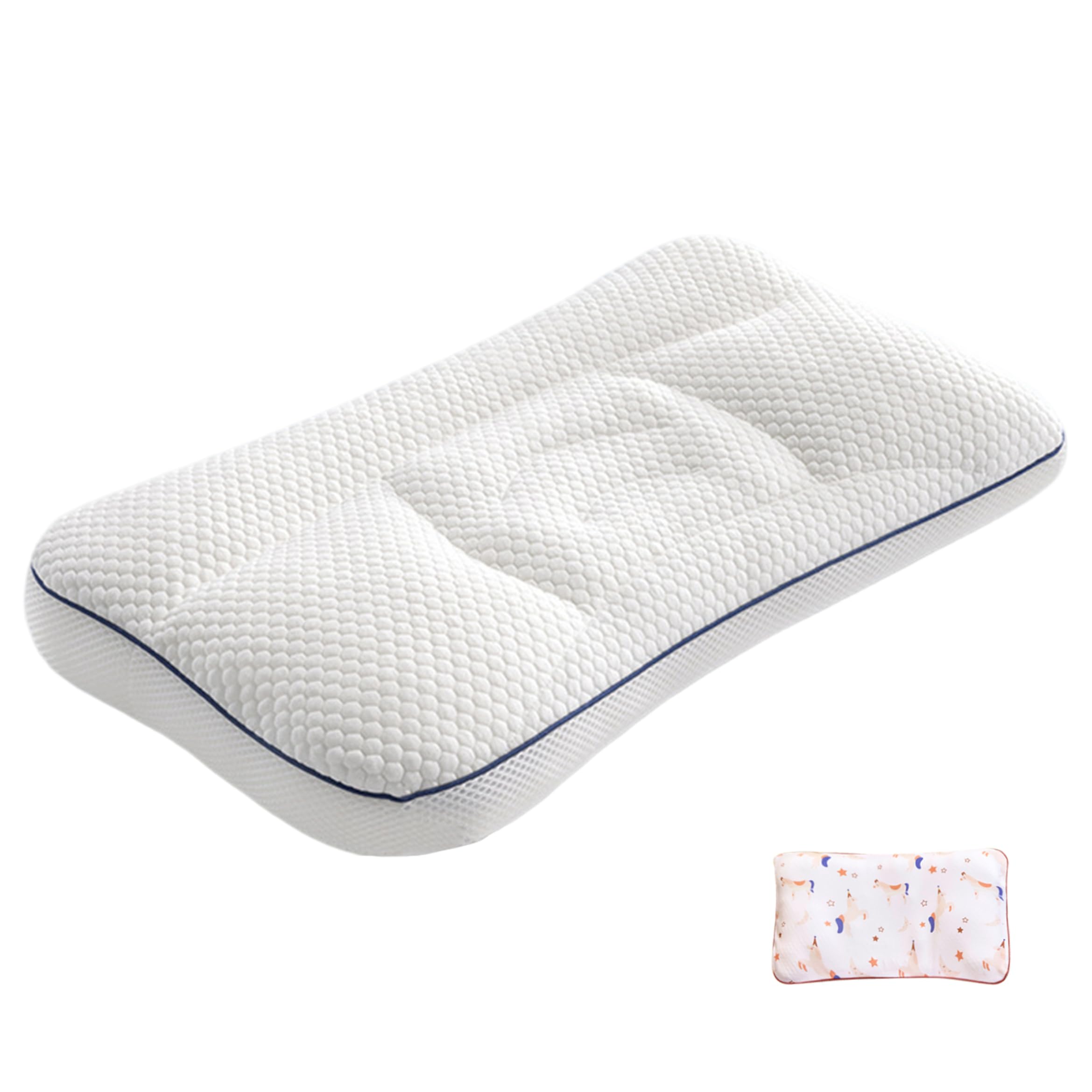 Xoeryoy Children's Pillow, 5-zone Spine Support Kids Pillow, Double-sided Breathable For Girls 8-16 Years, 6cm Height
