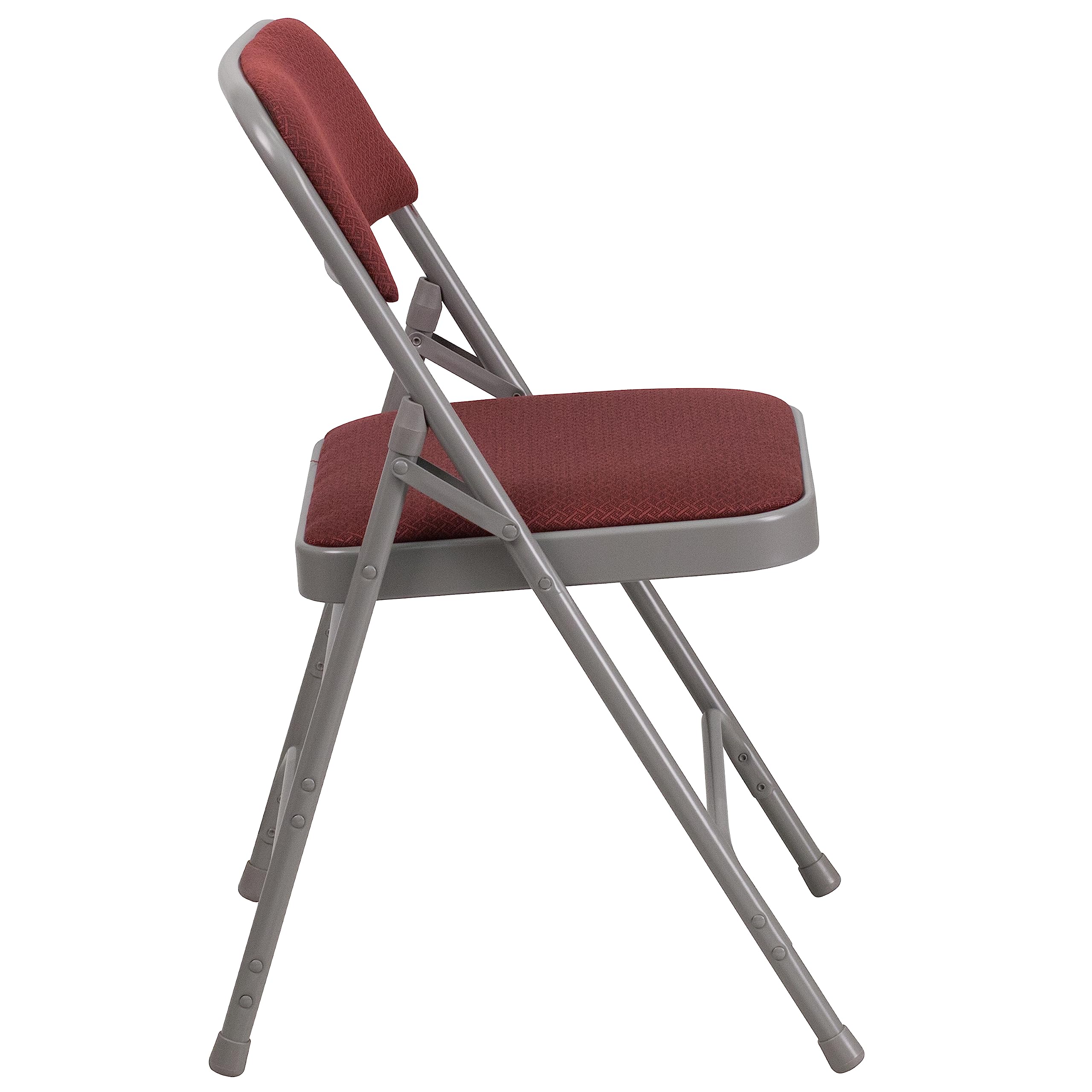 Flash Furniture Hercules Series Chaise Pliante incurvée à Triple Renfort et Double charnière en Tissu à Motif Bordeaux