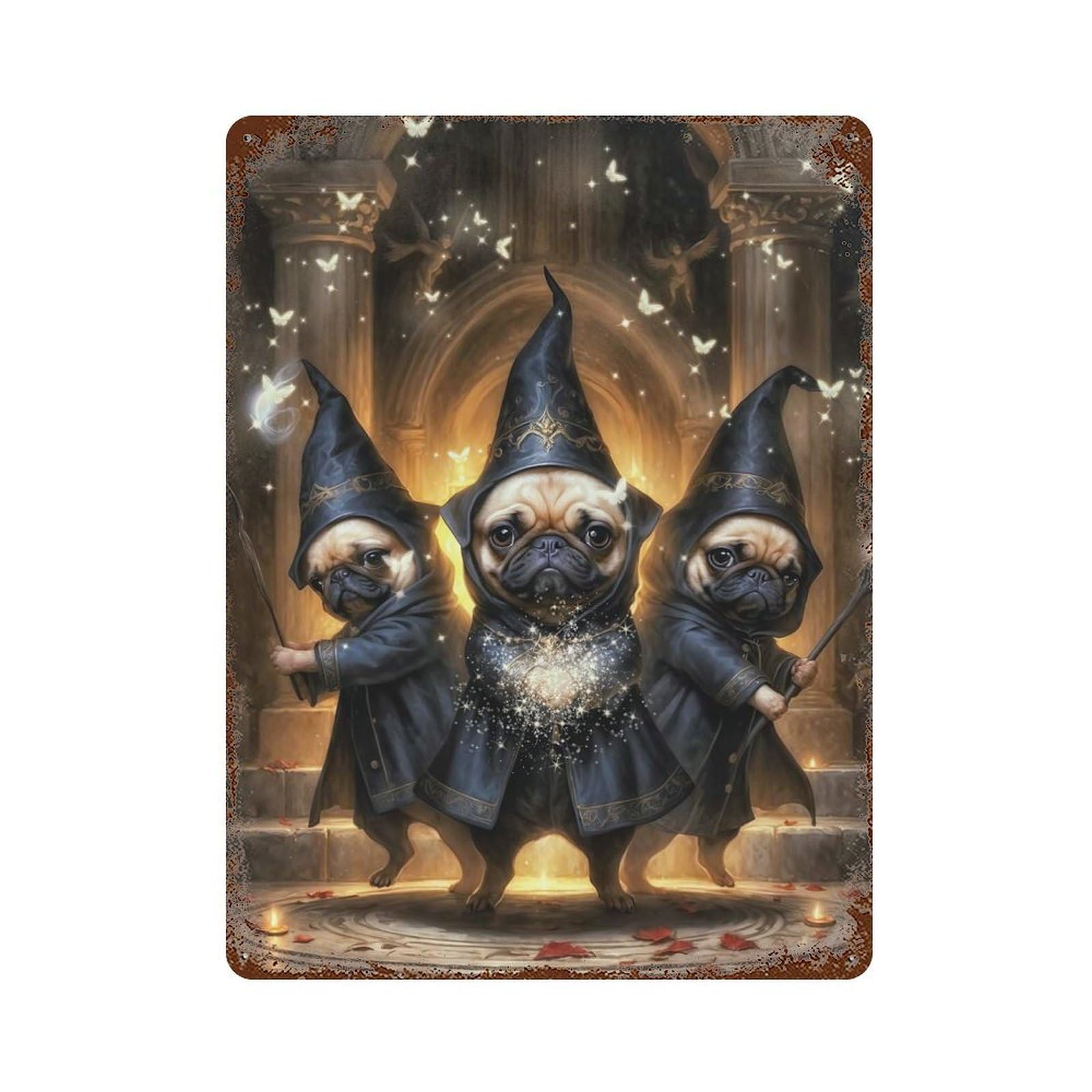 Garage Style Wizards Rusty Metal Tin Sign 15.7"x11.8", Farmhouse Wall Decor for Bar And Workshop