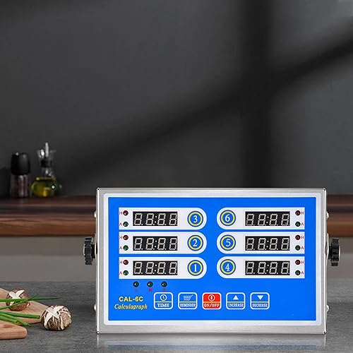 Miniatura 4 de Temporizador de cocina comercial de 6 canales Cuenta regresiva de cocina con pantalla clara y anillo fuerte recordatorio de alarma para restaurante