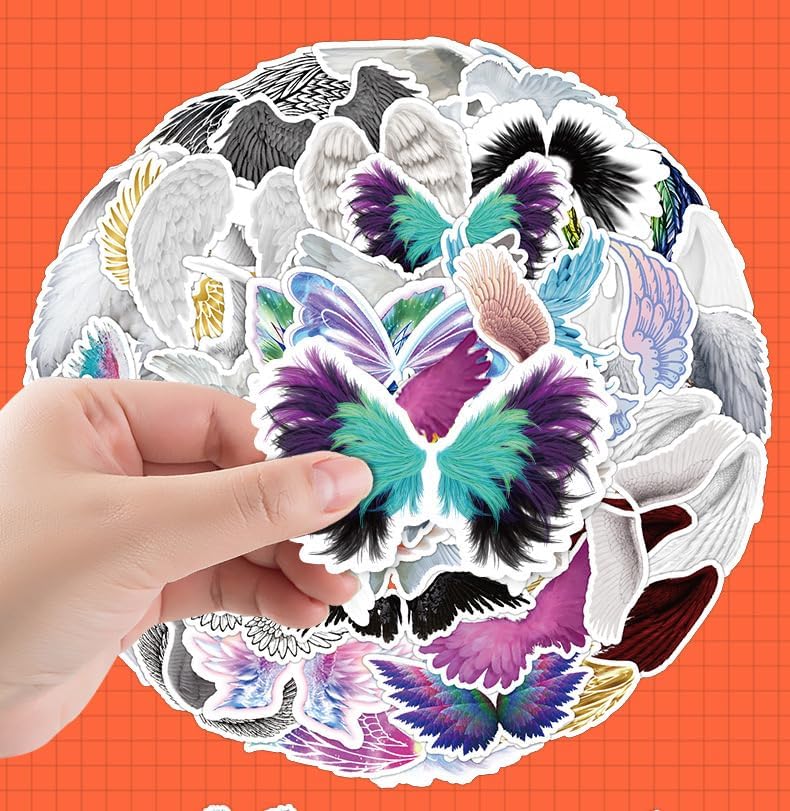 Miniatura 3 de 50 calcomanías de alas de ángel impermeables para adultos, adolescentes, niños, botellas de agua, laptop, equipaje, computadora, teléfono móvil,
