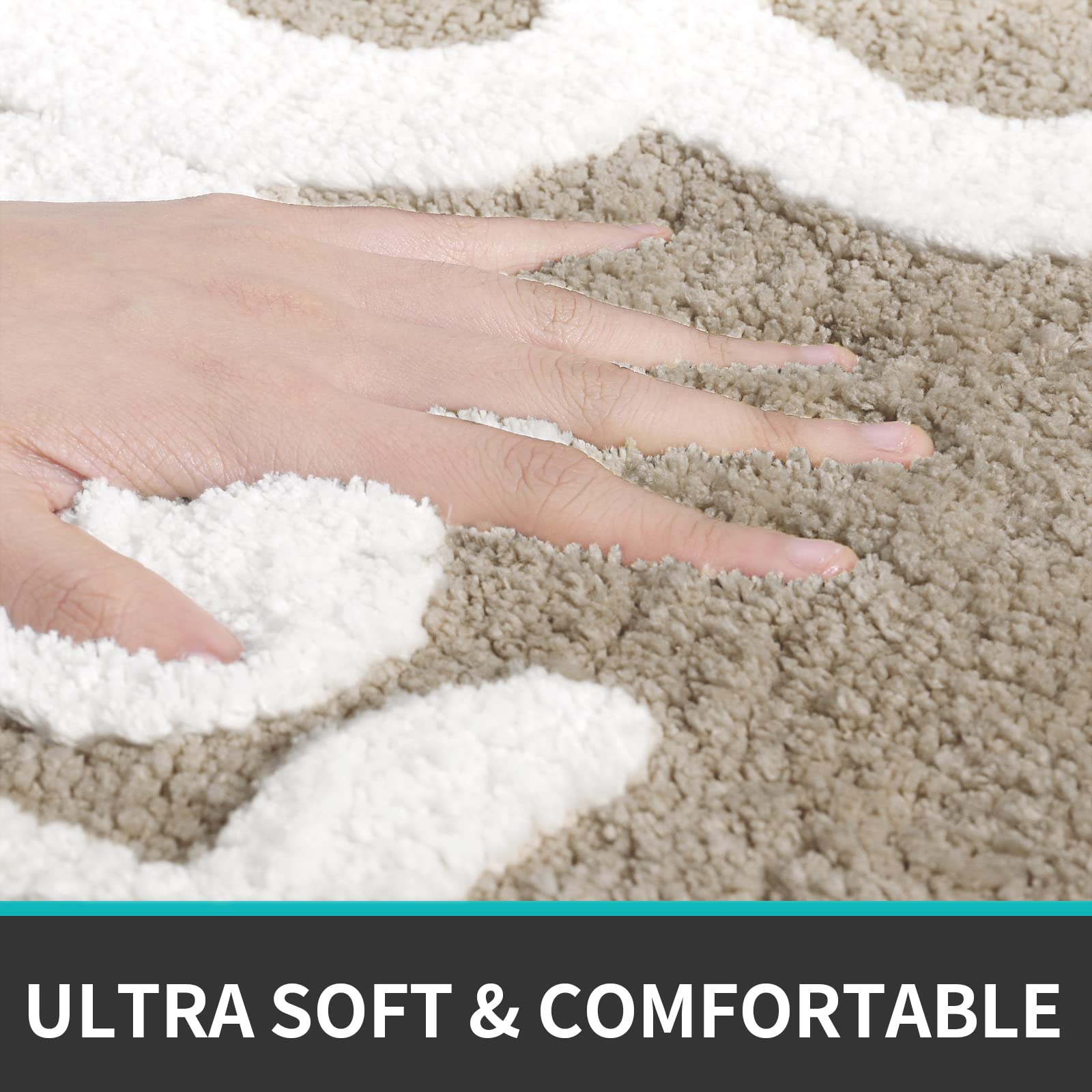 Tappetino Bagno DEXI 50x80 Cm - Microfibra Super Assorbente, Antiscivolo, Lavabile, Colore Beige - Foto 6