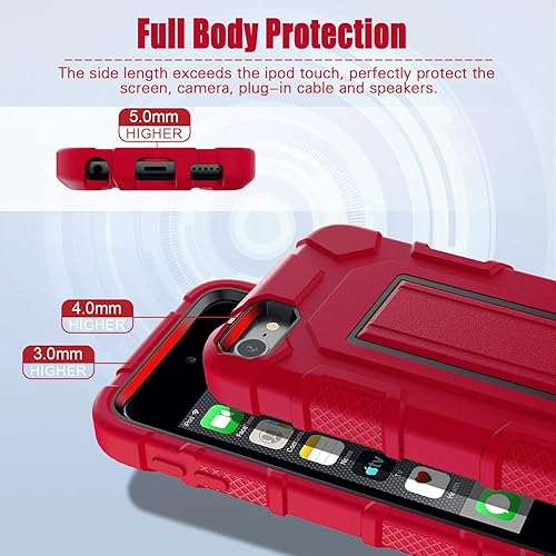 Miniatura 5 de Funda para iPod Touch 7 generación, iPod Touch 65 generación, resistente a los golpes, resistente a los golpes, para Apple iPod Touch 765