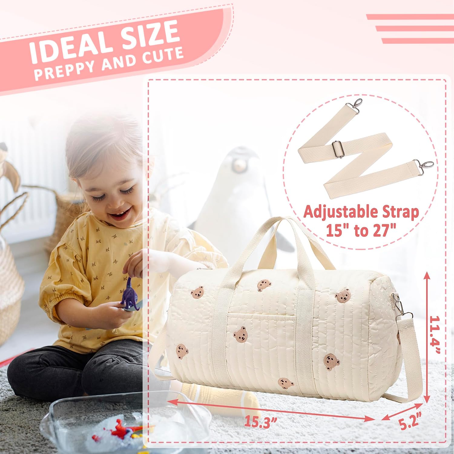 Large Capacity Diaper Bag Tote for Travel Road Trips