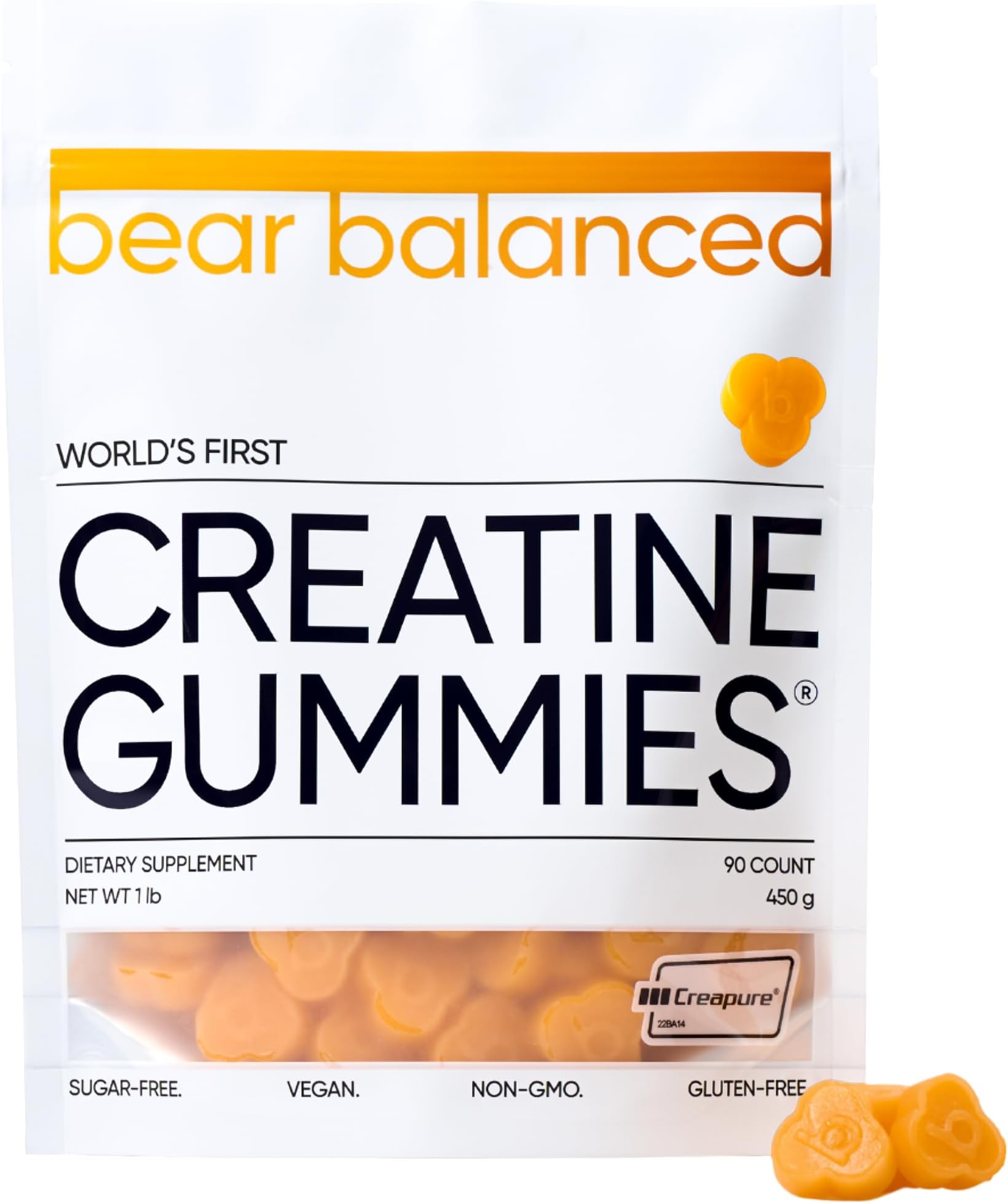 Creatine Gummies for Men & Women - Creapure® Creatine Monohydrate, L-Theanine, L-Tyrosine & B12 for Muscle Growth, Strength, Focus, Energy & Health - Low Calorie, Sugar-Free, & Vegan