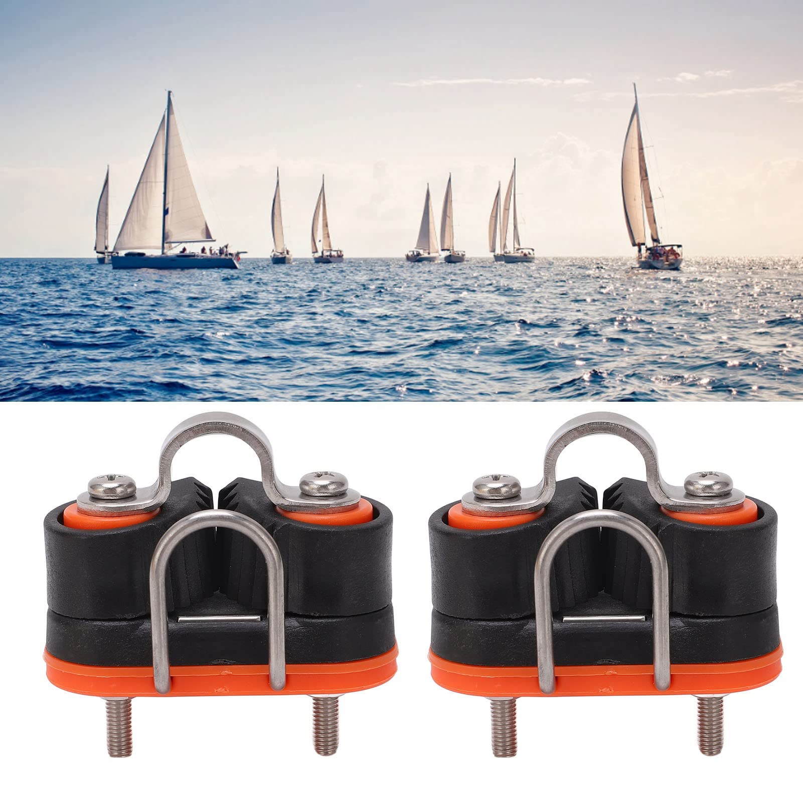 Taquet Coinceur pour Voilier Kayak avec Fil Aluminium et Nylon 64mm x 28mm pour Corde 3-12mm 30kg