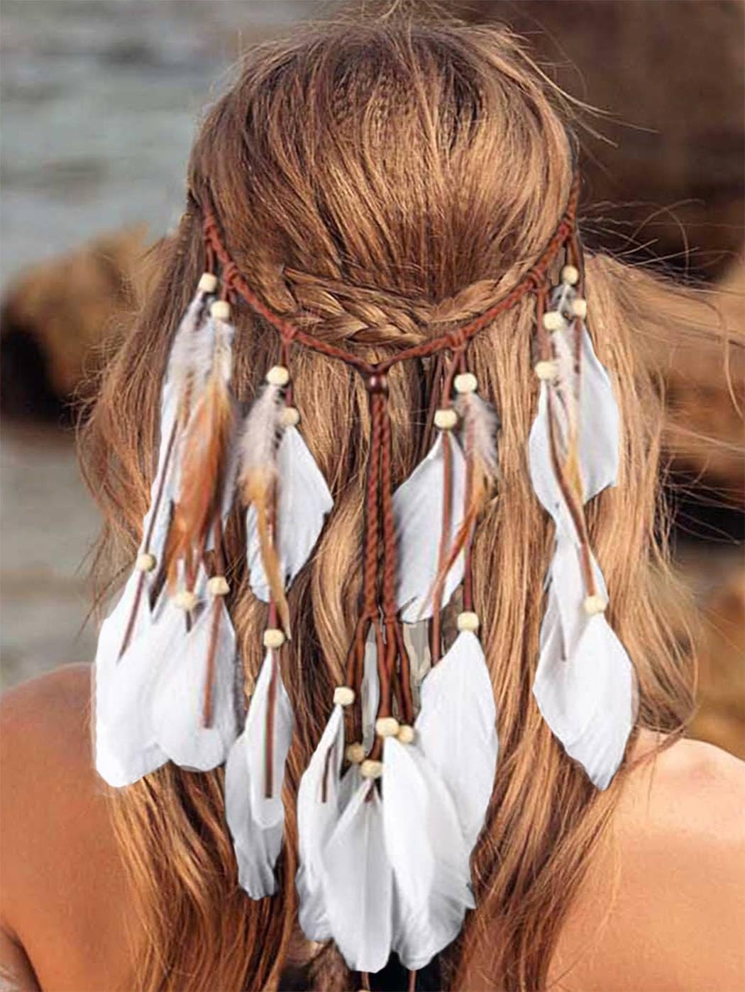 Fascia Per Capelli Bohémien Con Piume - Accessorio Per Feste E Carnevale - Foto 8