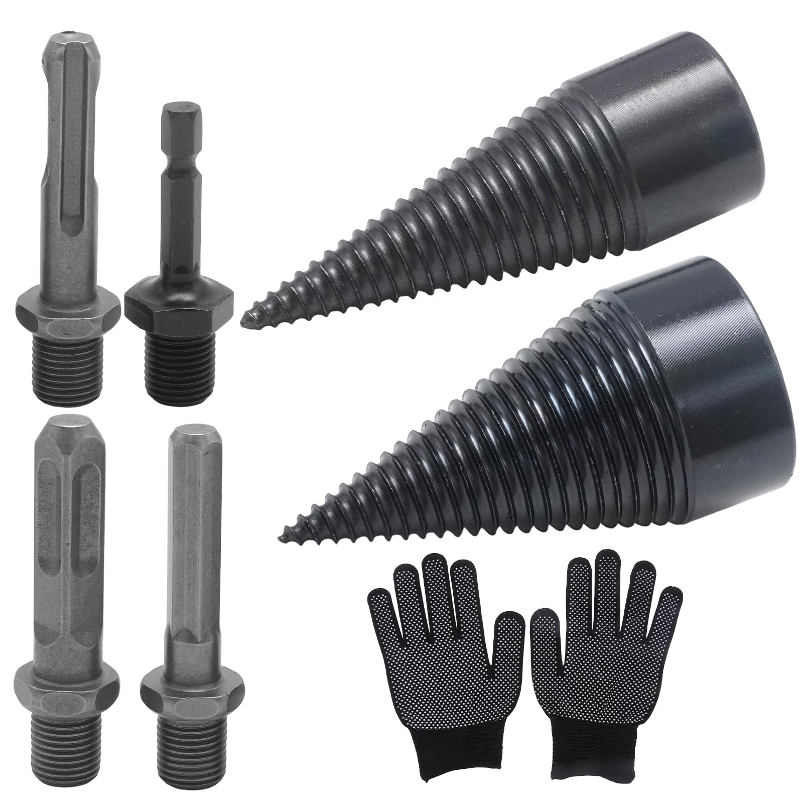Divisor de madera de 45 mm y 32 mm con 4 ejes de perforación, divisor de madera, herramienta de división de madera, adecuado para el uso en casa, al aire libre y en el jardín