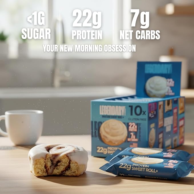 Barra de Proteínas Legendary Foods Canela 22g - Sin Gluten - 10 Paq miniatura 5