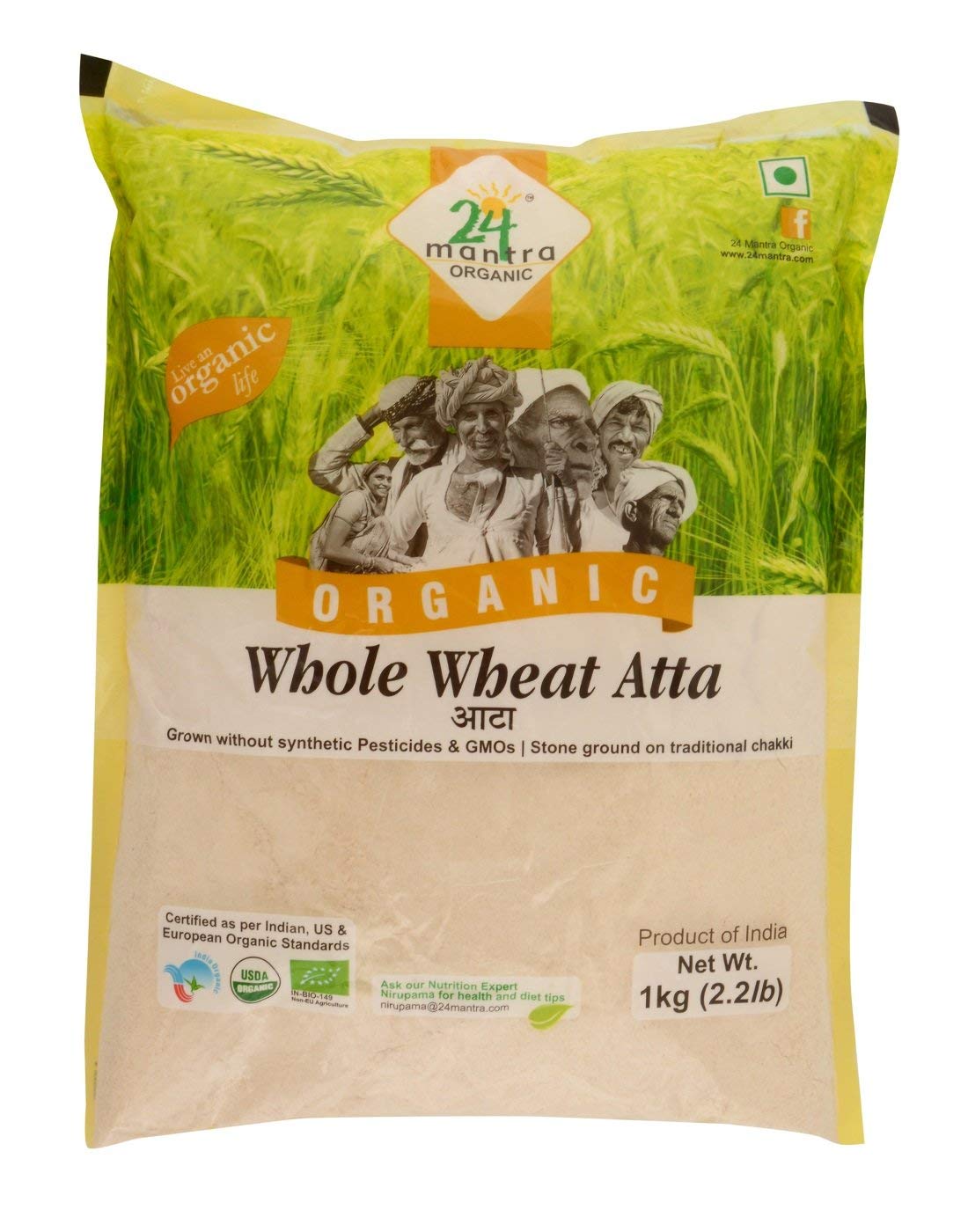 24 Mantra Organic Whole Wheat Atta (1 Kg) Amazon.in Grocery