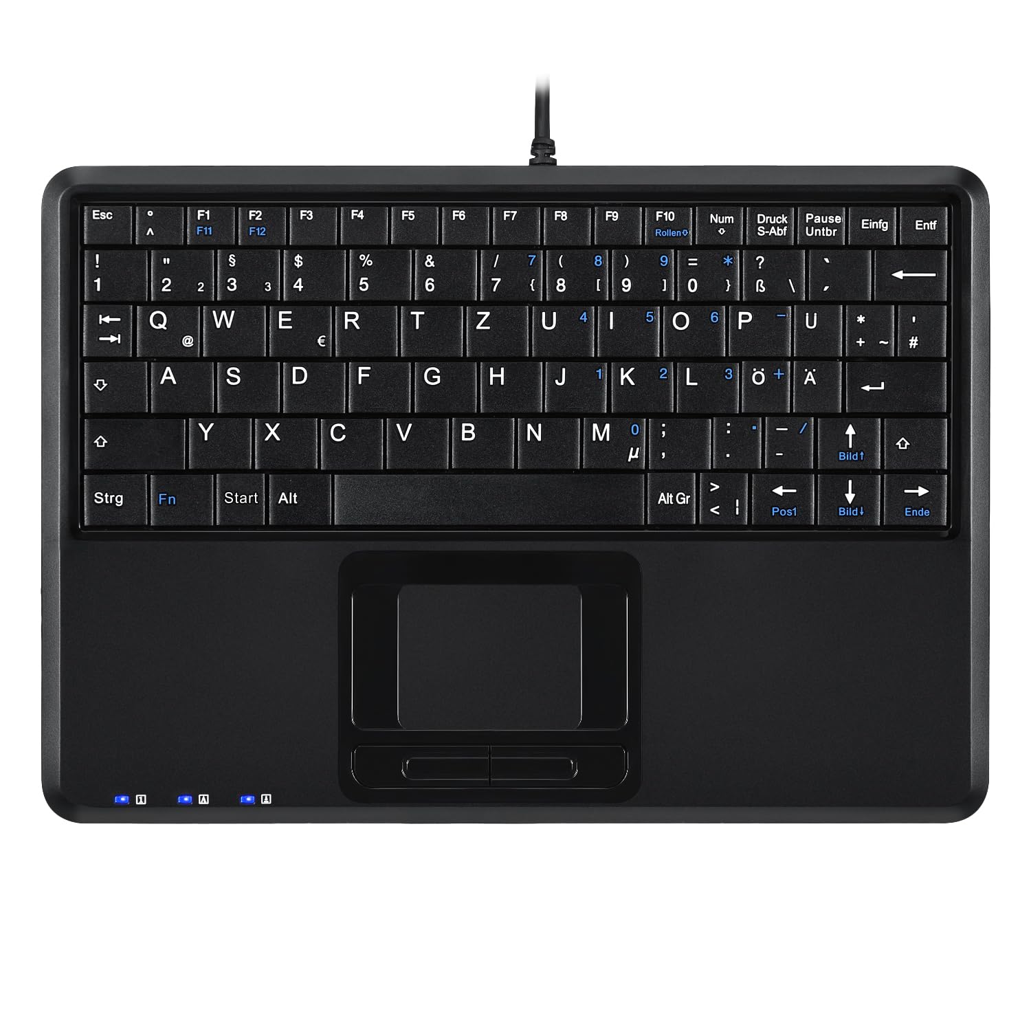 USB-Tastatur PERIBOARD-510-PLUS Black Integriertes Touchpad
