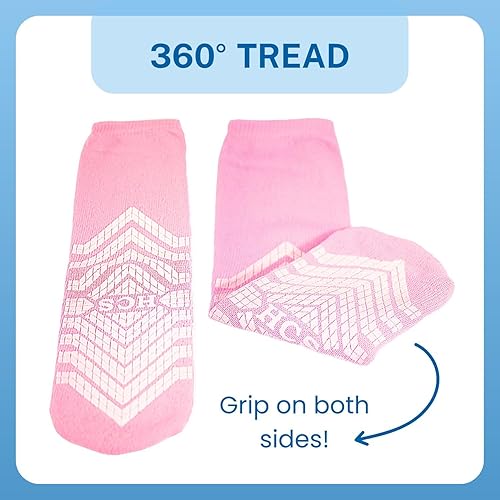 Vista 12 de HCS - Calcetines de hospital antideslizantes con empuñaduras para mujeres y hombres (6 pares), calcetines antideslizantes de banda de rodadura 360