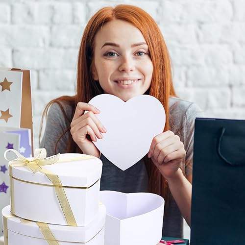 Miniatura 7 de Harloon 5 cajas de flores en forma de corazón para el día de San Valentín para arreglos, cajas de regalo, caja de corazón con tapas para propuesta